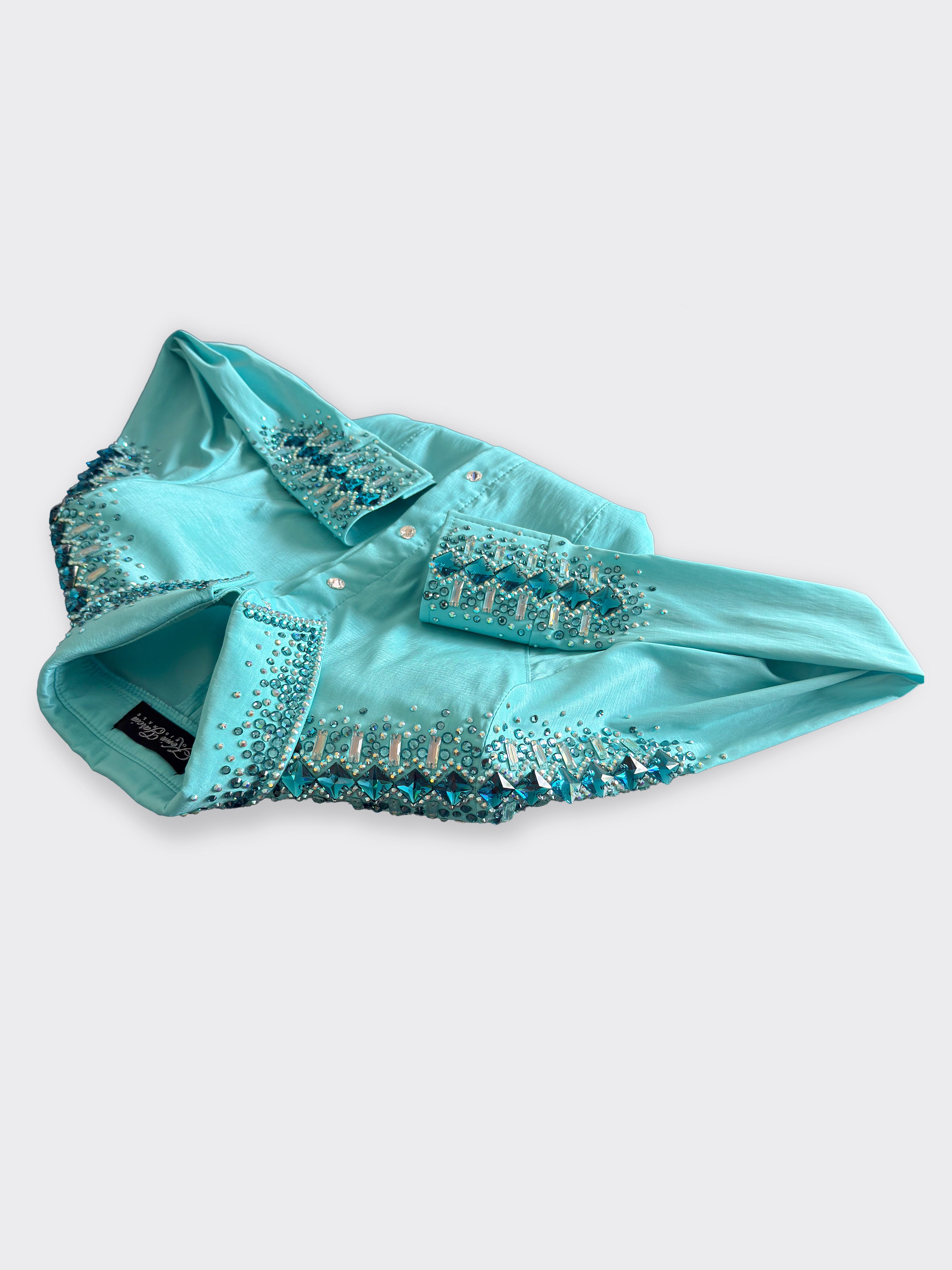 Western Shirt — Teal Diamond