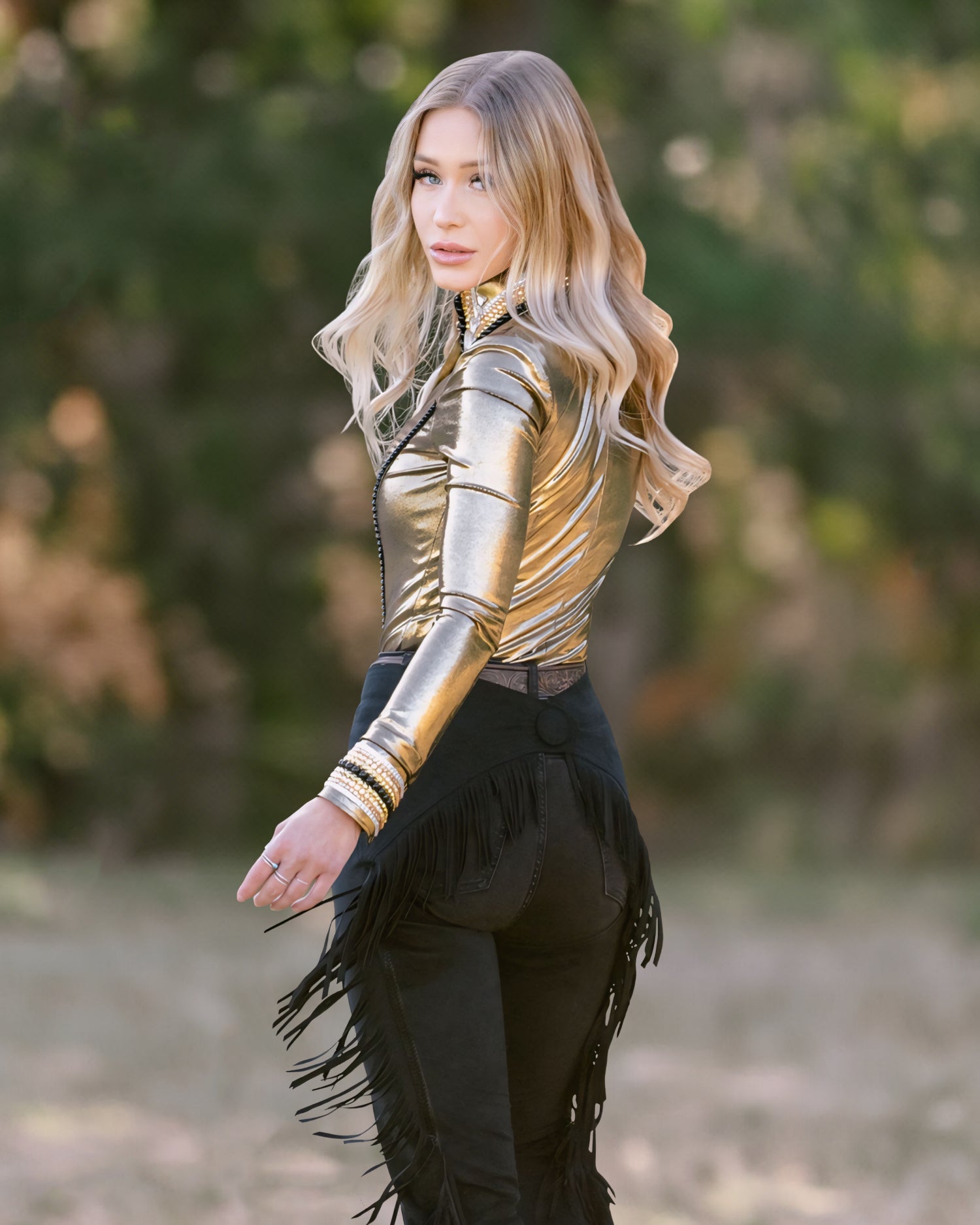Western Shirt - Encore - Metallic - Gold #13 | Kevin Garcia Originals