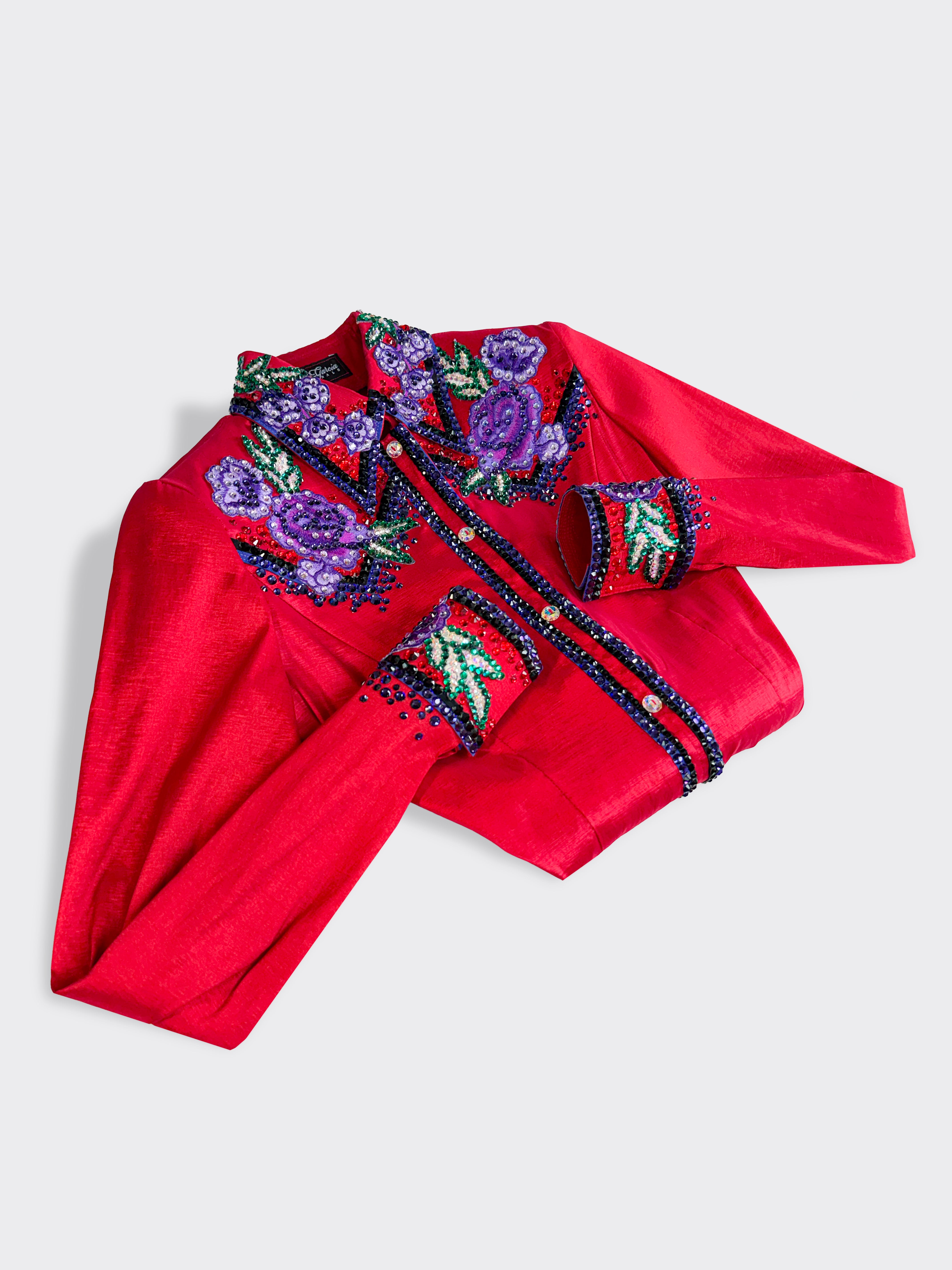 Size 6 — Pre-owned — Western Shirt — Red Rodeo Roses