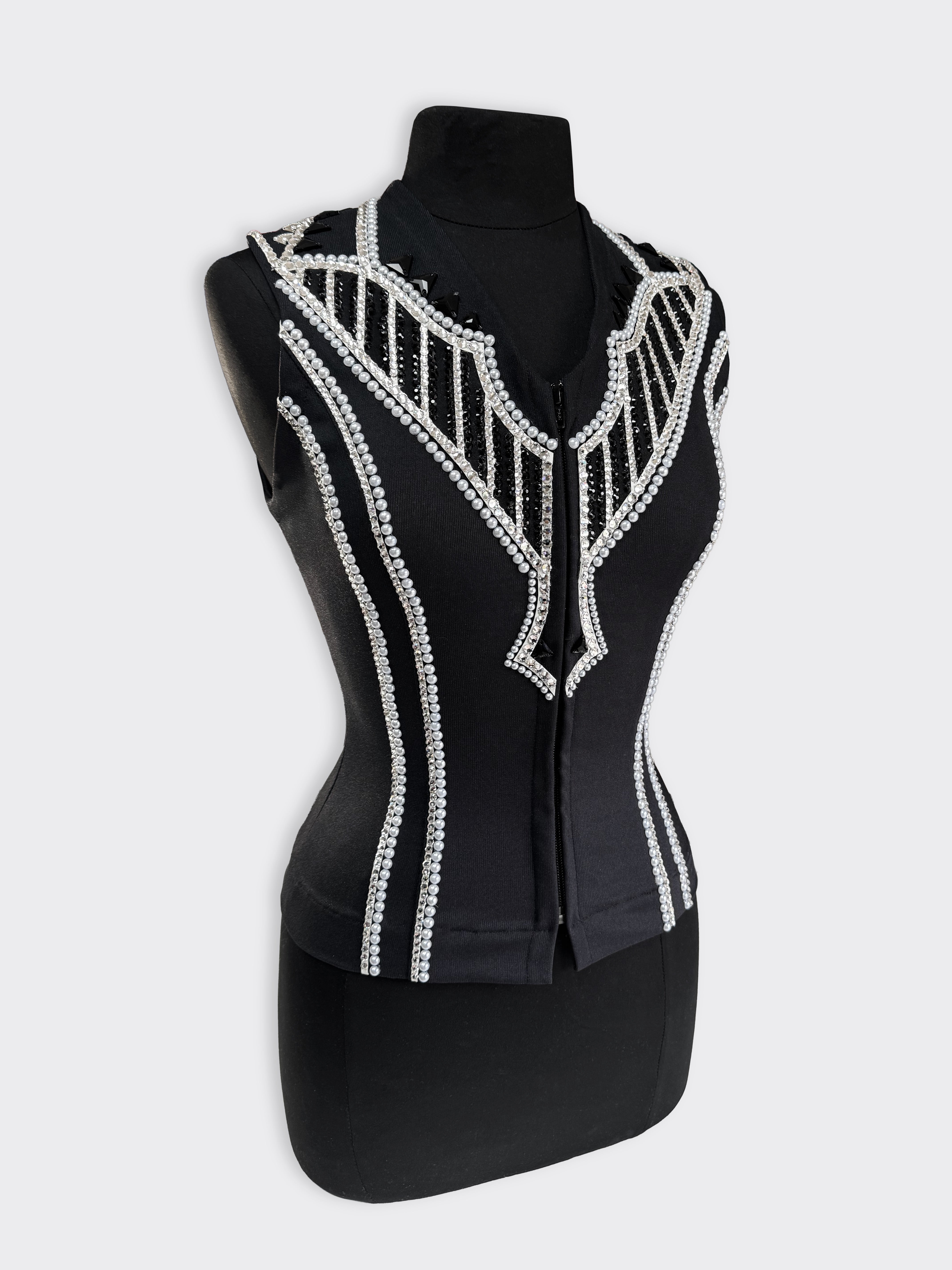 Western Vest and Shirt — Noir Pearl Crystal
