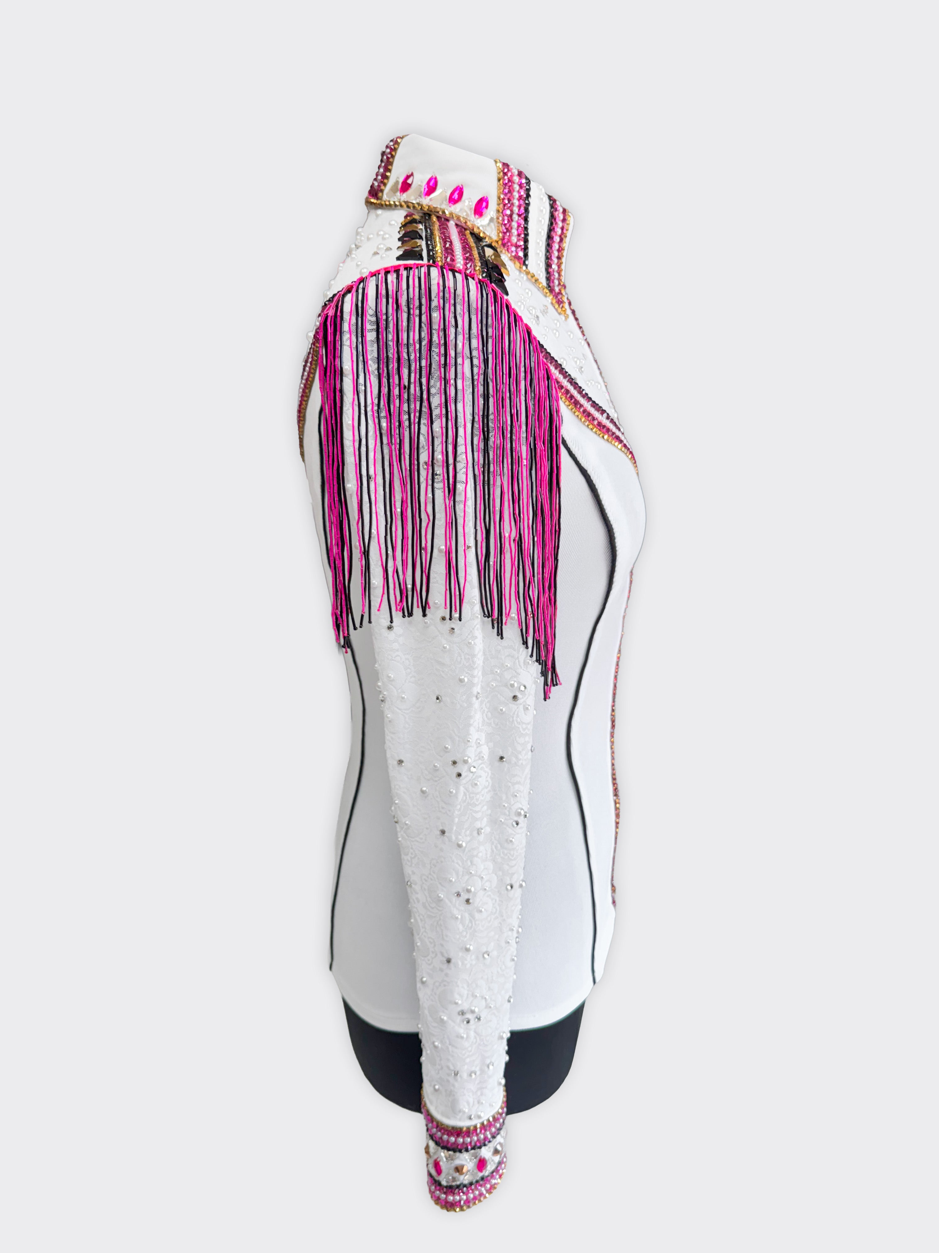 Sheer Sleeves - Hidden Zipper Retro Shirt