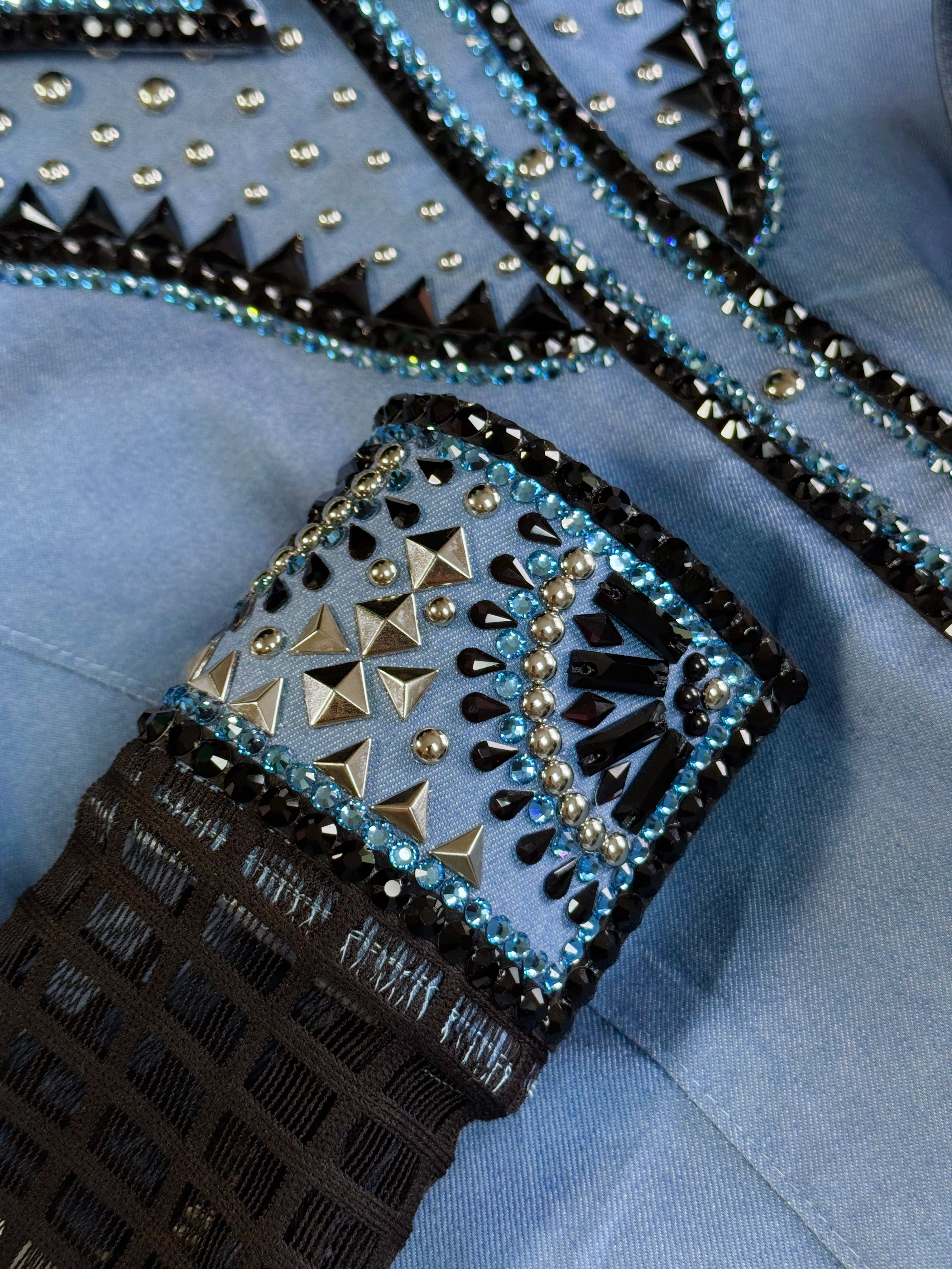 Western Shirt — Sheer Sleeves — Denim