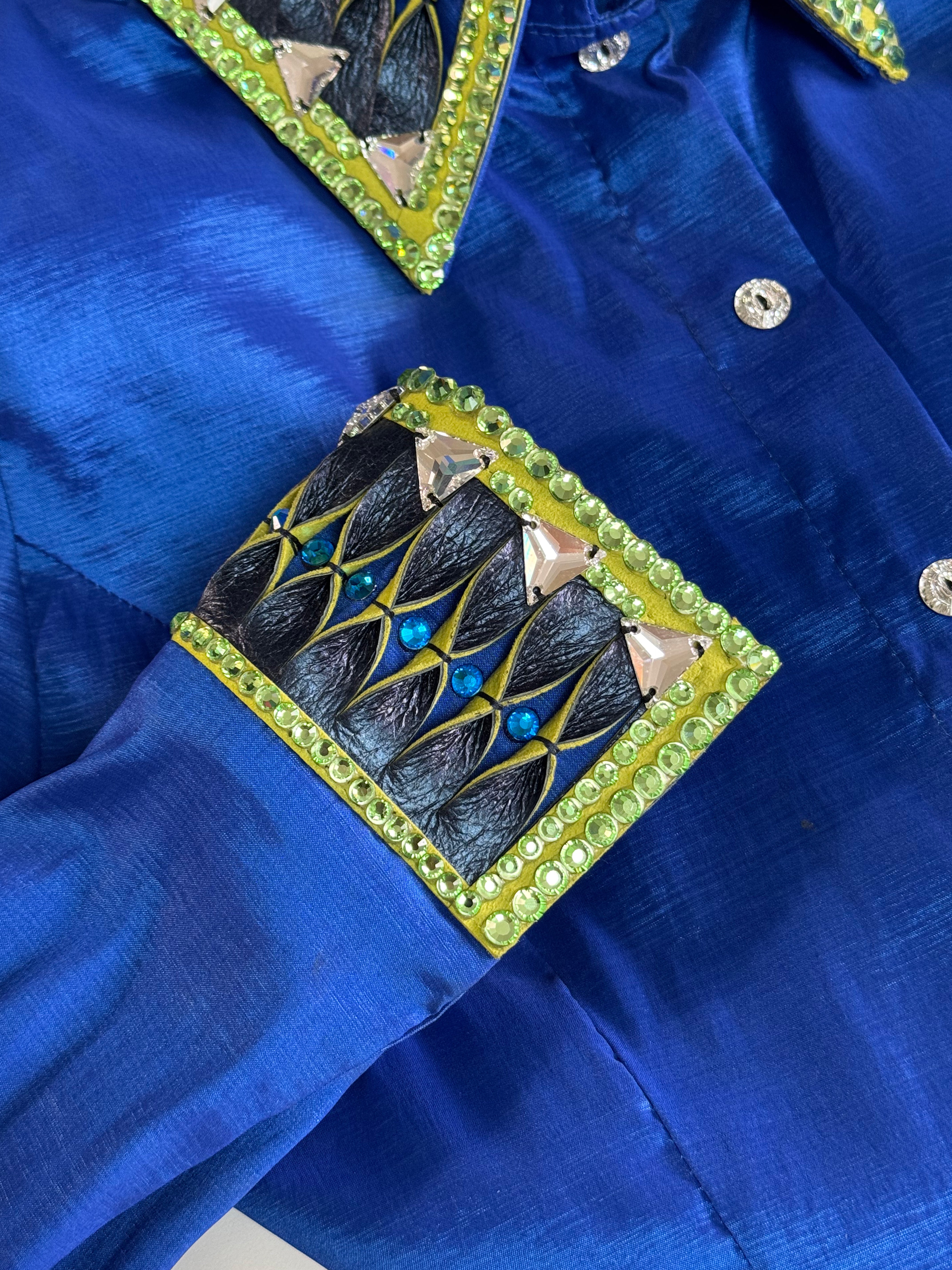 Western Shirt — Pre-Owned — Royal Blue Lime