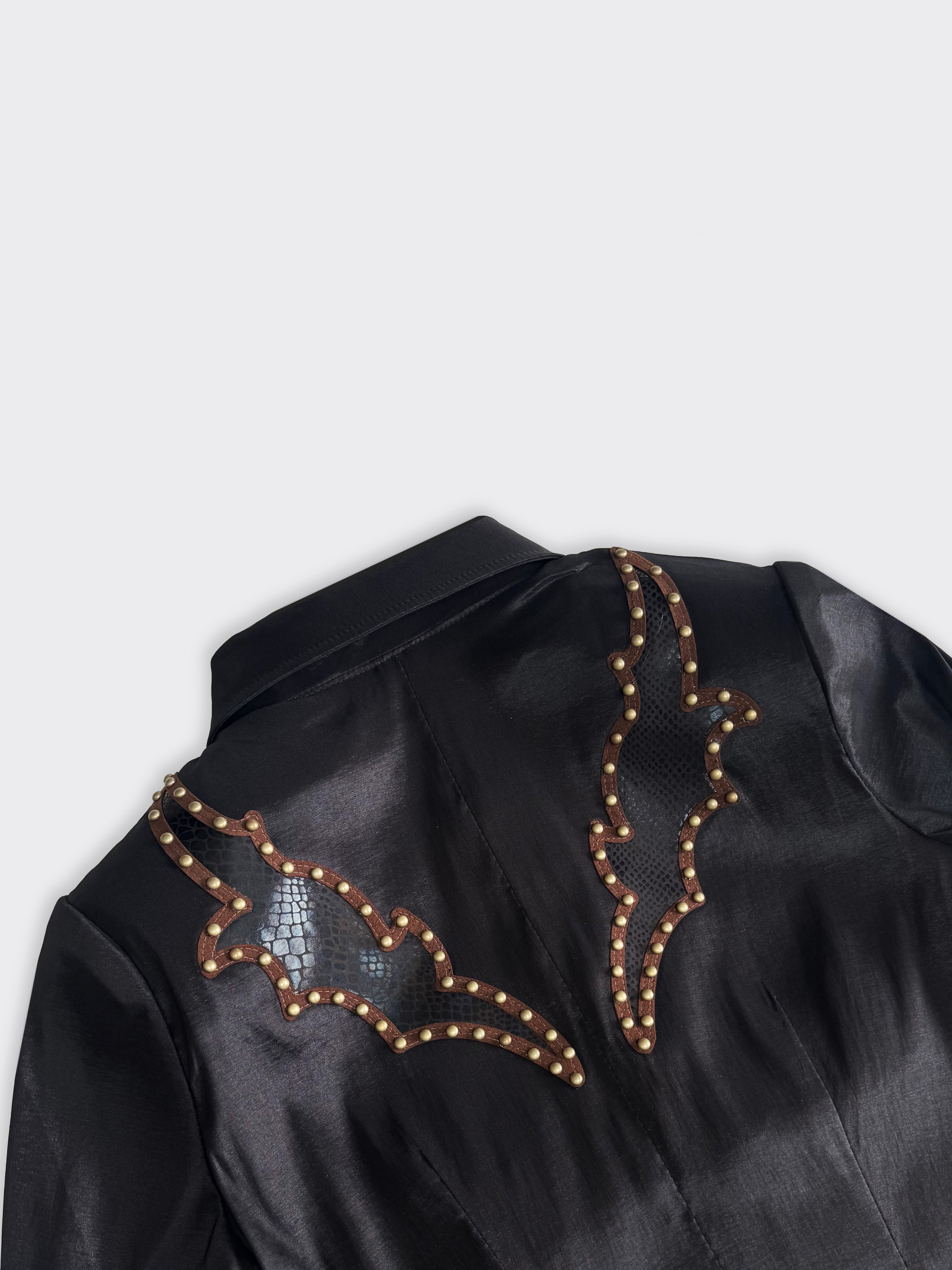 Size 8 — Western Ranch Shirt — Black Venom