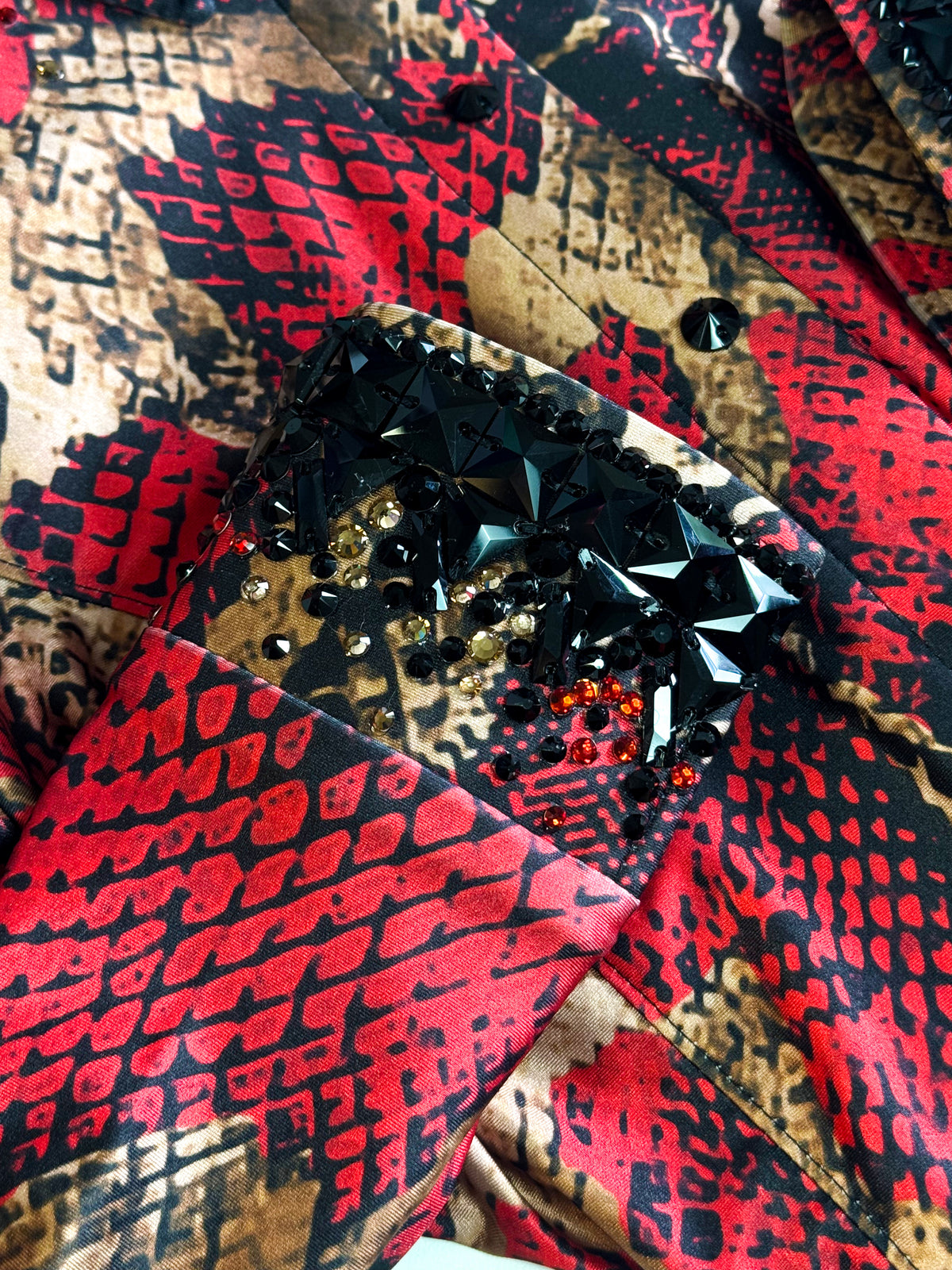 Size 10 —  Western Shirt —  Red Snakeskin