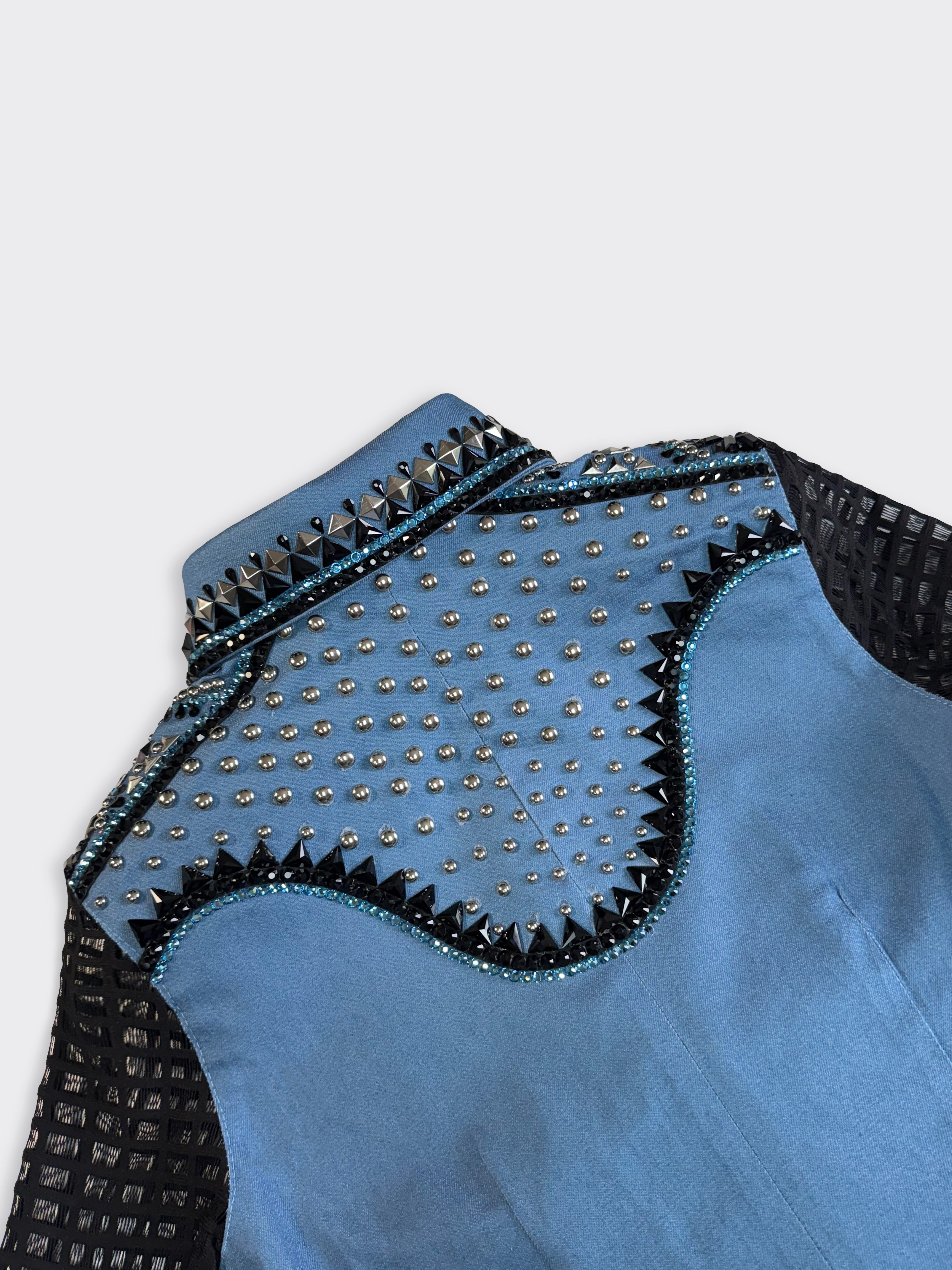 Western Shirt — Sheer Sleeves — Denim