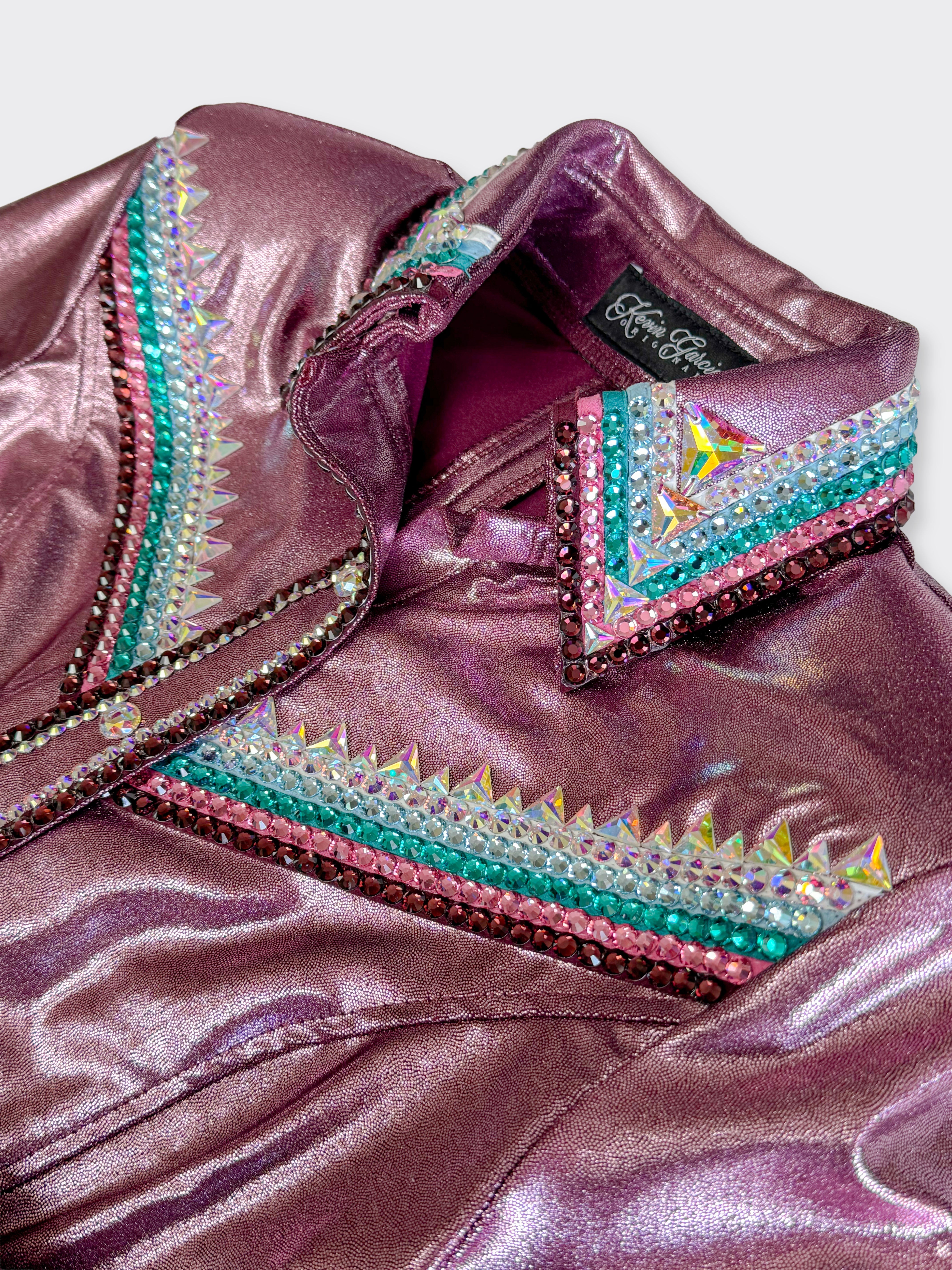 Size 6 (24" Sleeves) - Metallic Collection #47-  Hidden Zipper Retro Shirt