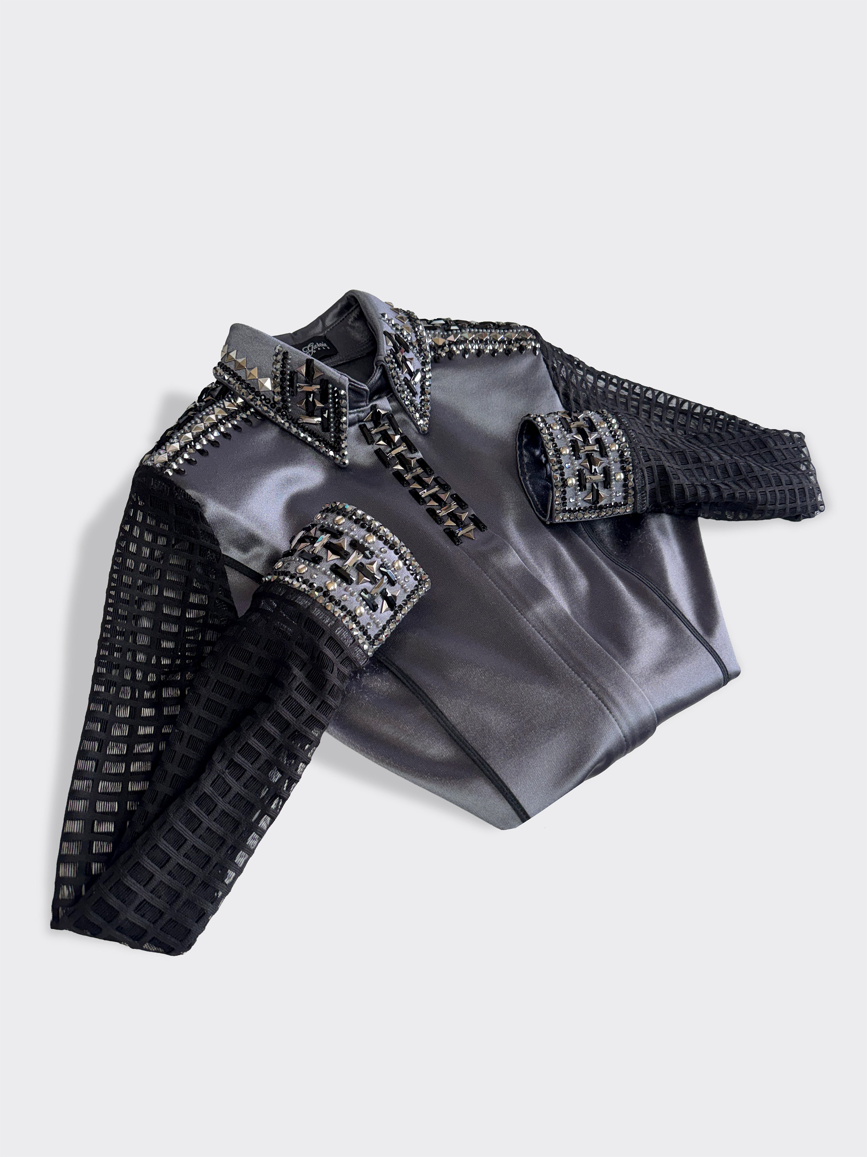Western Shirt — Sheer Sleeves — Midnight Mesh