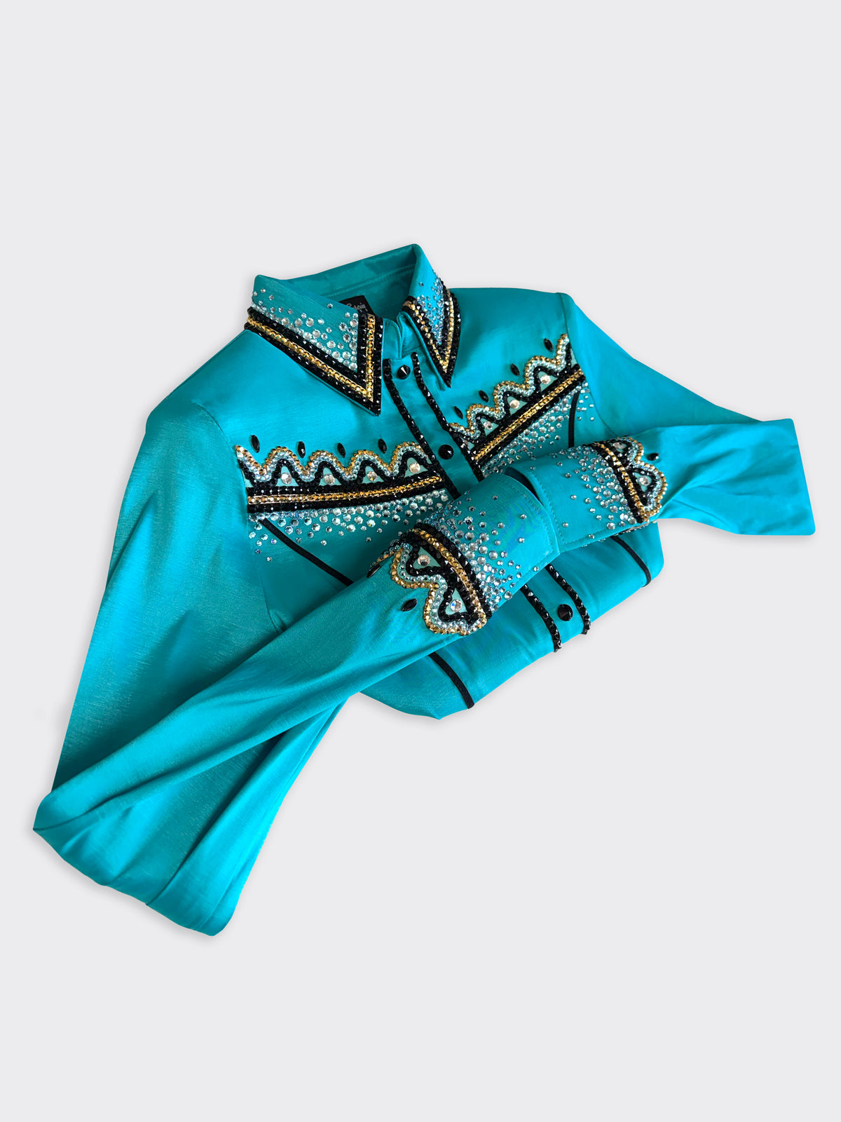 Size 6 — Western Shirt — Turquoise | Gold | Black