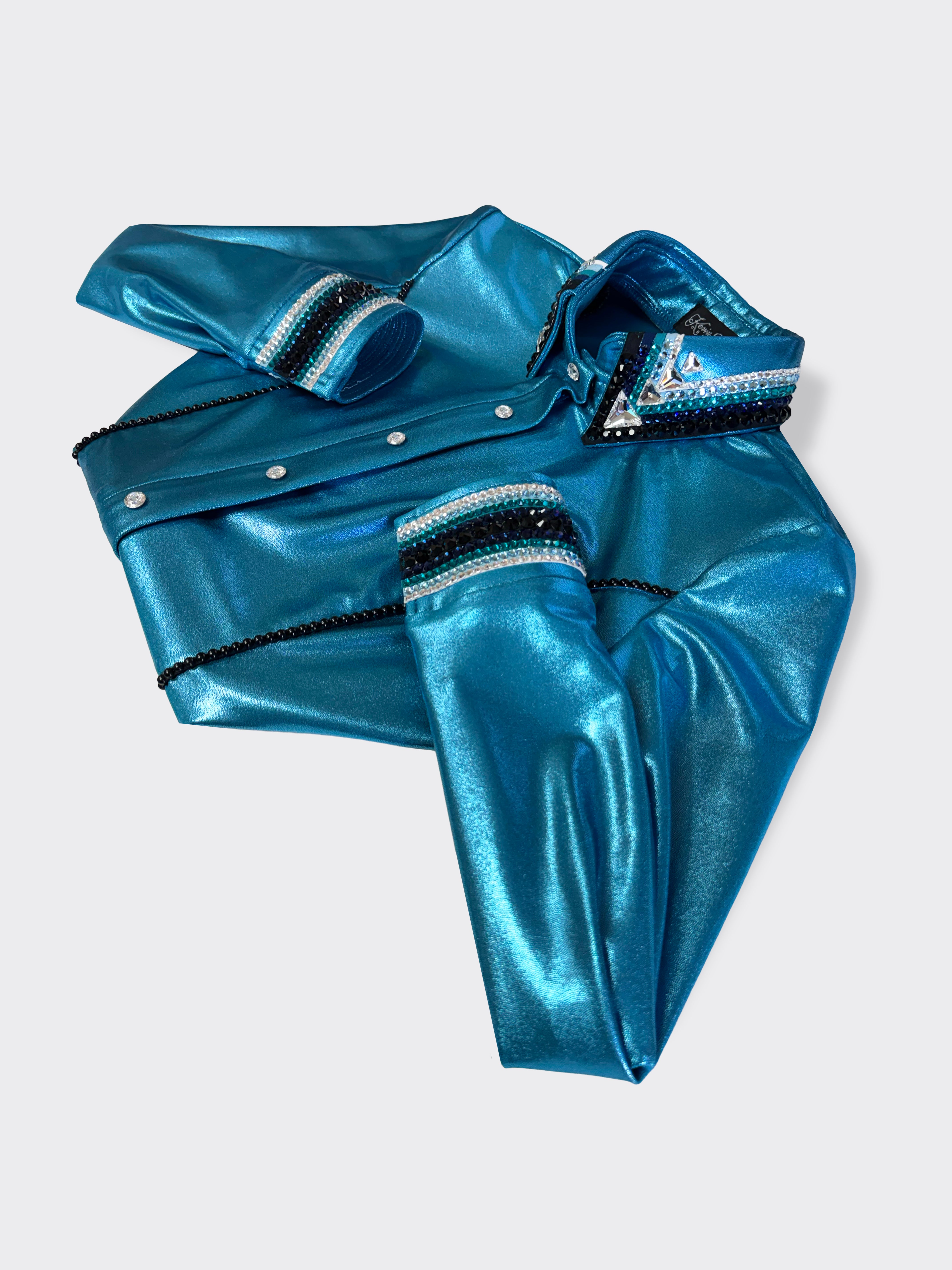 Size 10 - Metallic - Hidden Zipper Retro Shirt