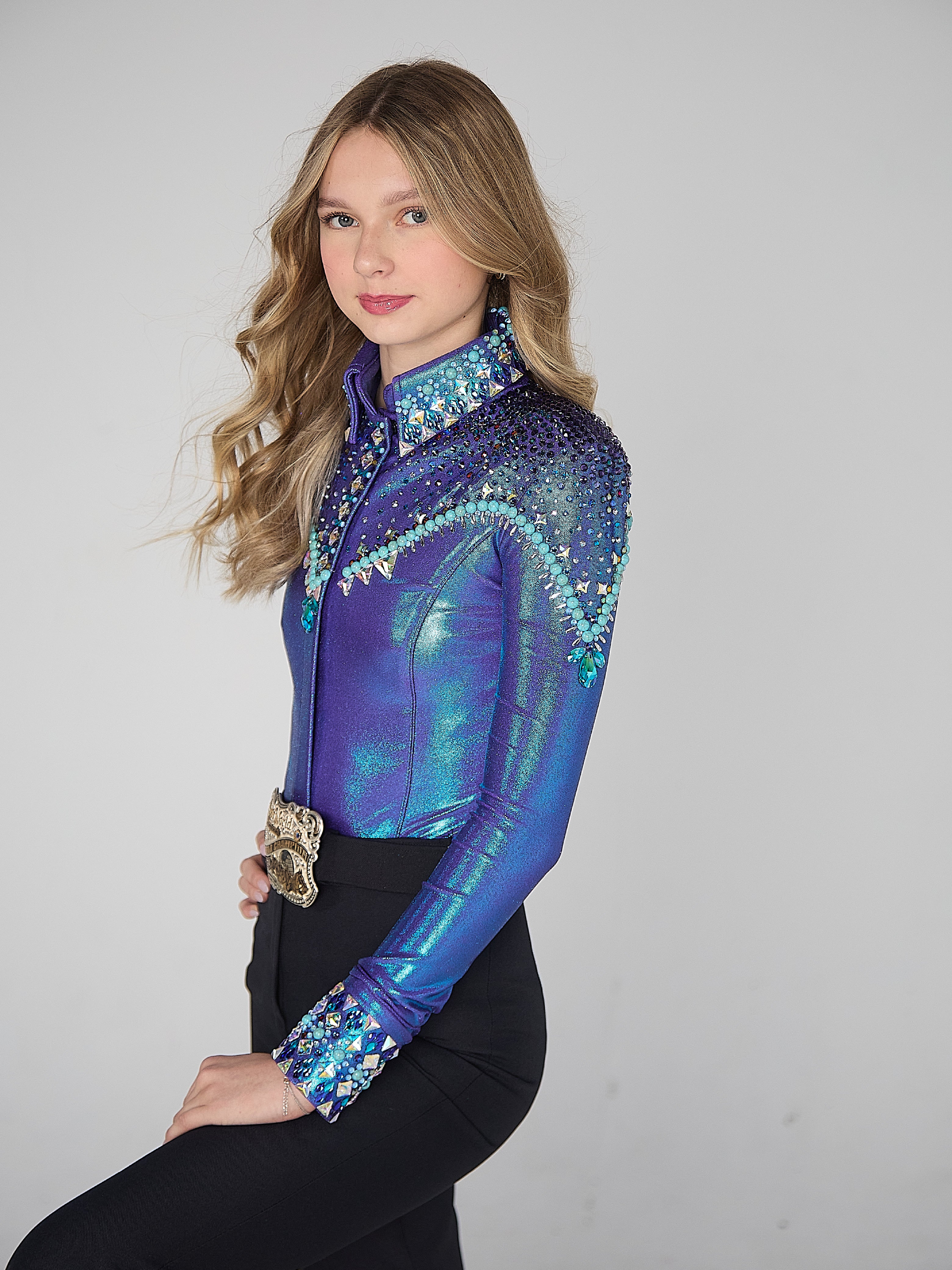 Size 4 - Metallic Collection - Hidden Zipper Retro Shirt