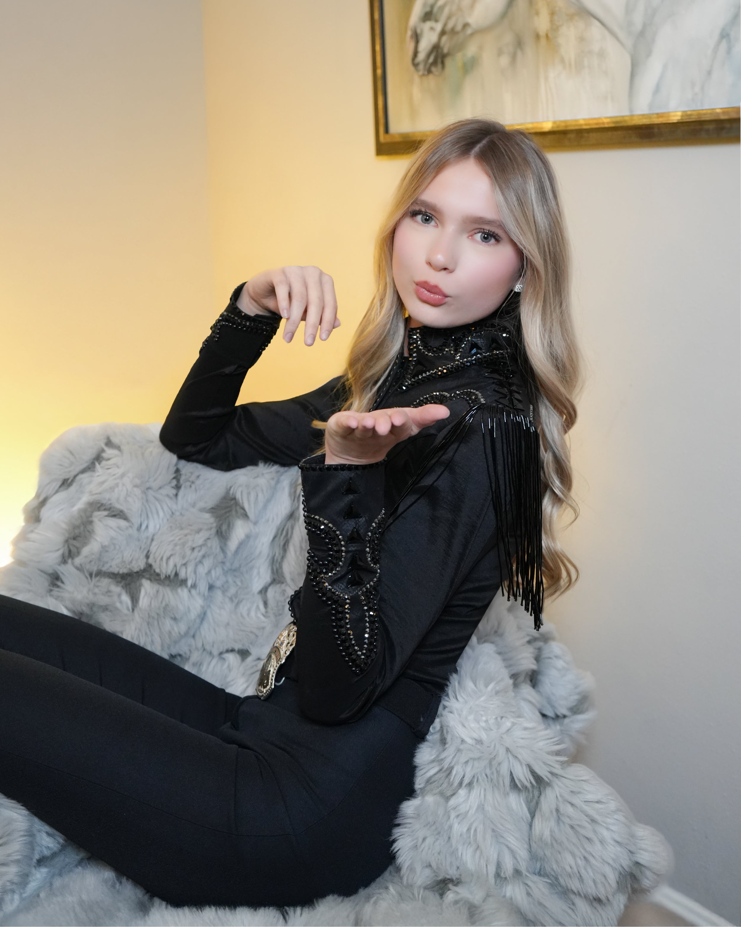 Western Shirt — Encore — Blackout Fringe