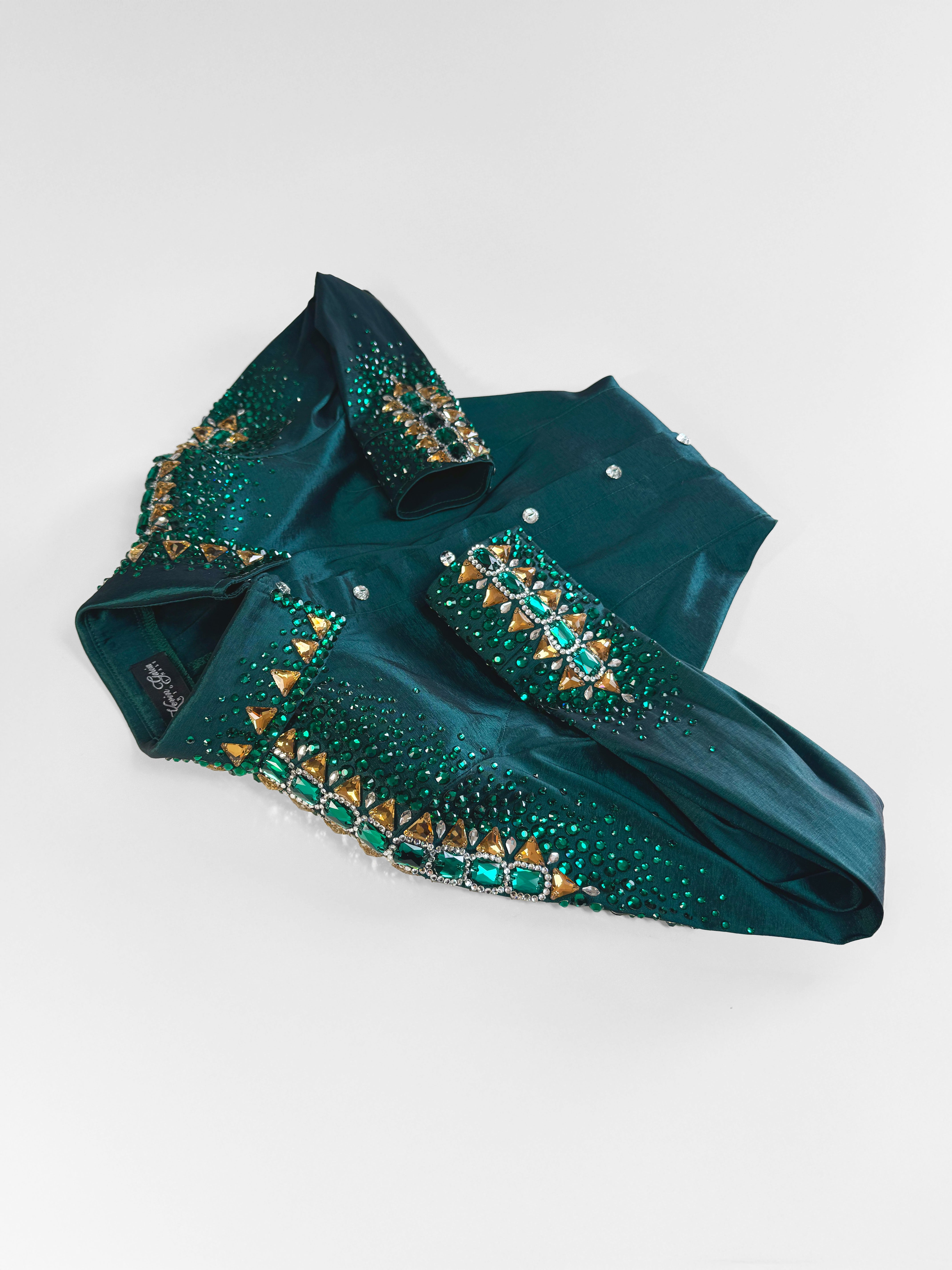 Western Shirt — Emerald Green Gold