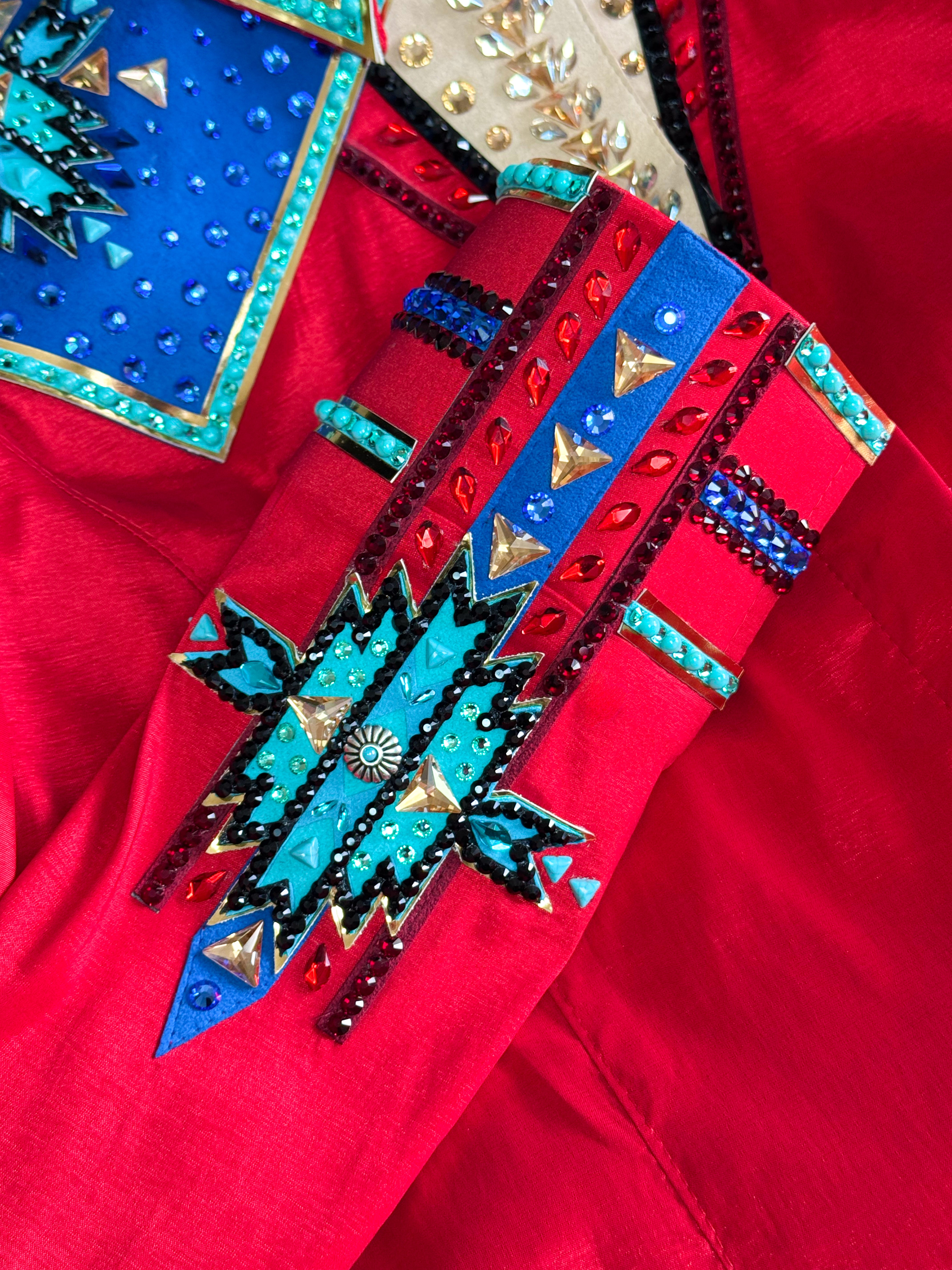 Western Shirt — Royal Red Turquoise