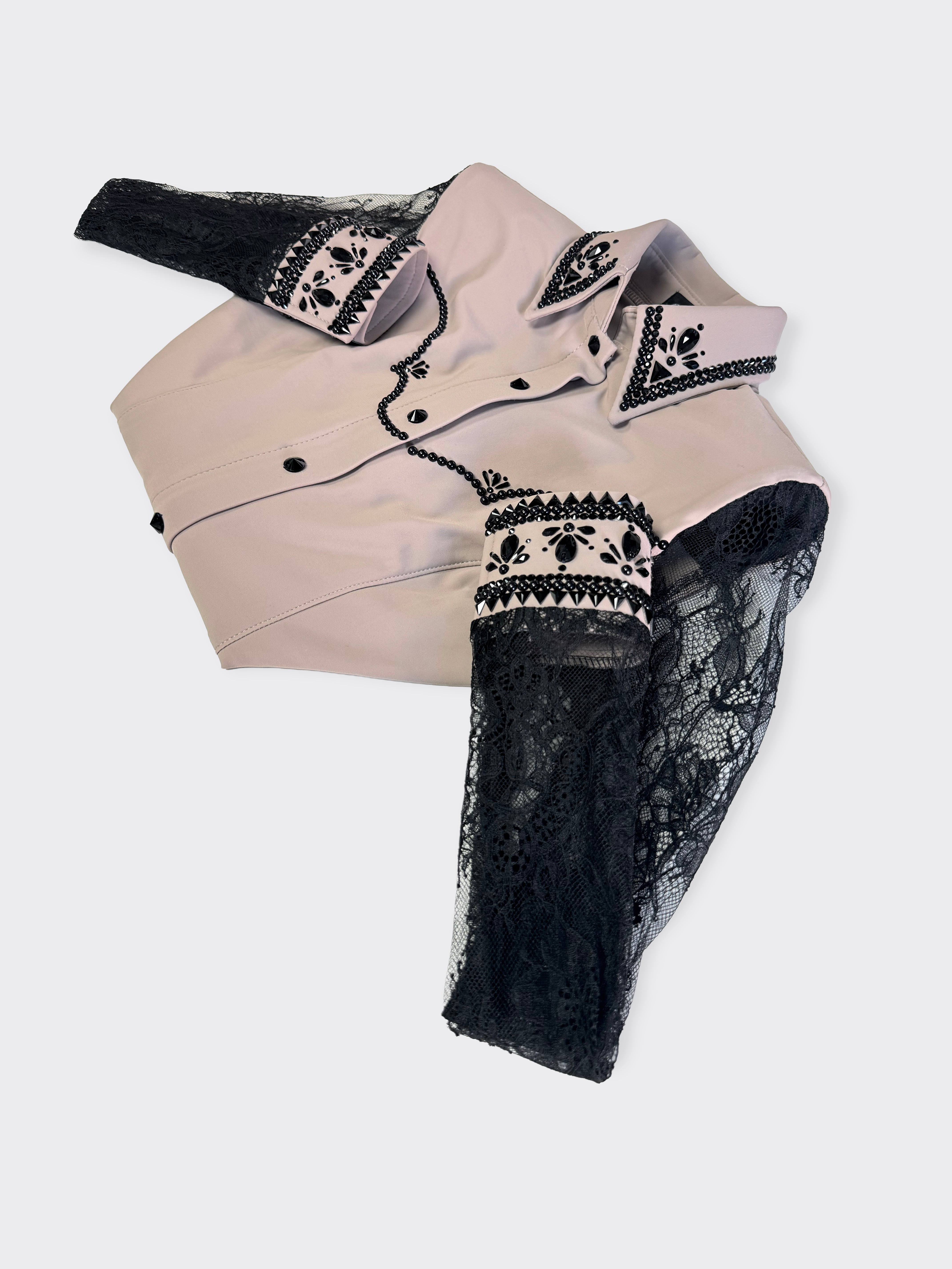Size 4 - Sheer Sleeves - Hidden Zipper Retro Shirt