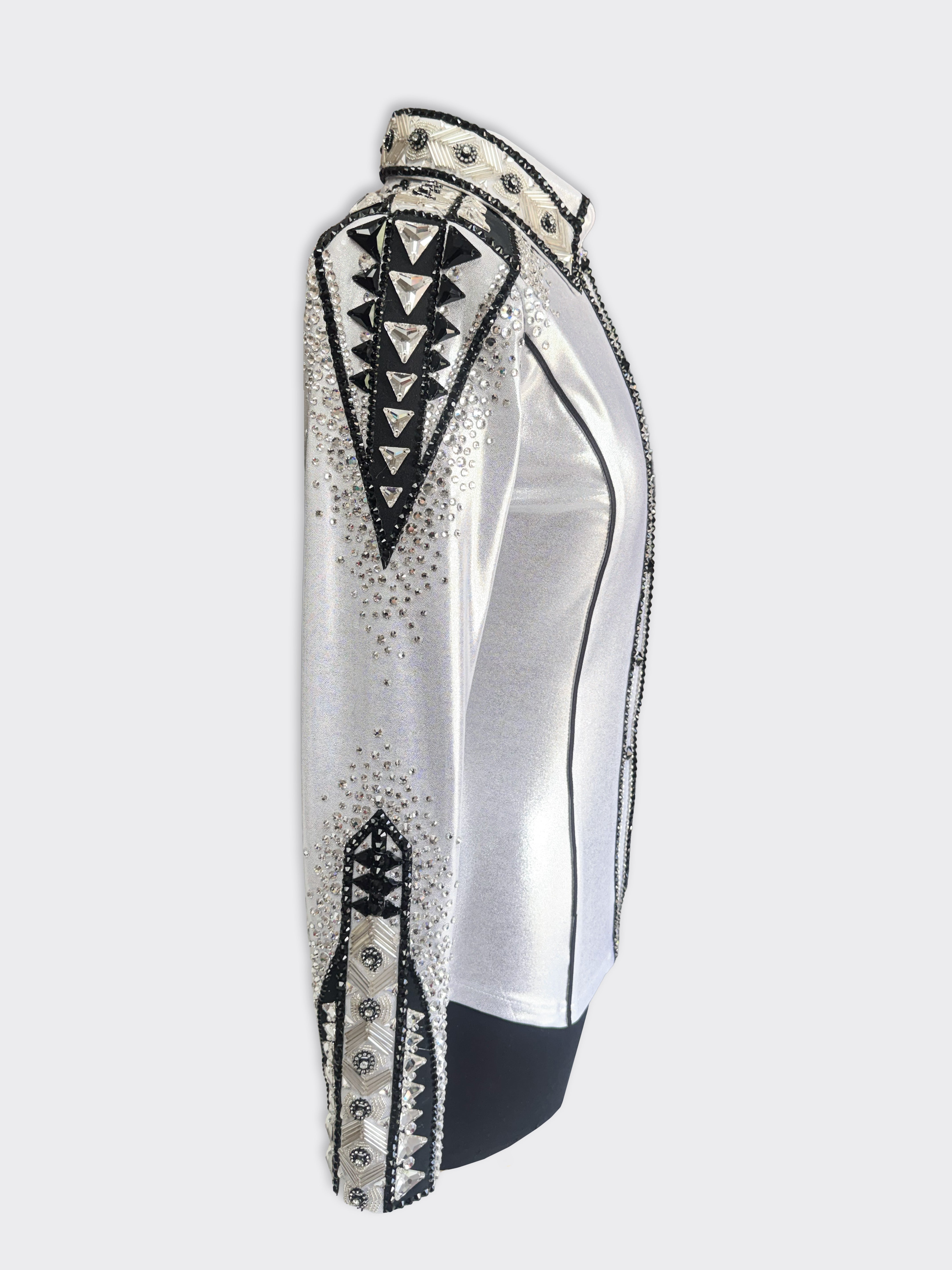 Size 8 — Western Shirt — Metallic Collection — White Silver #02