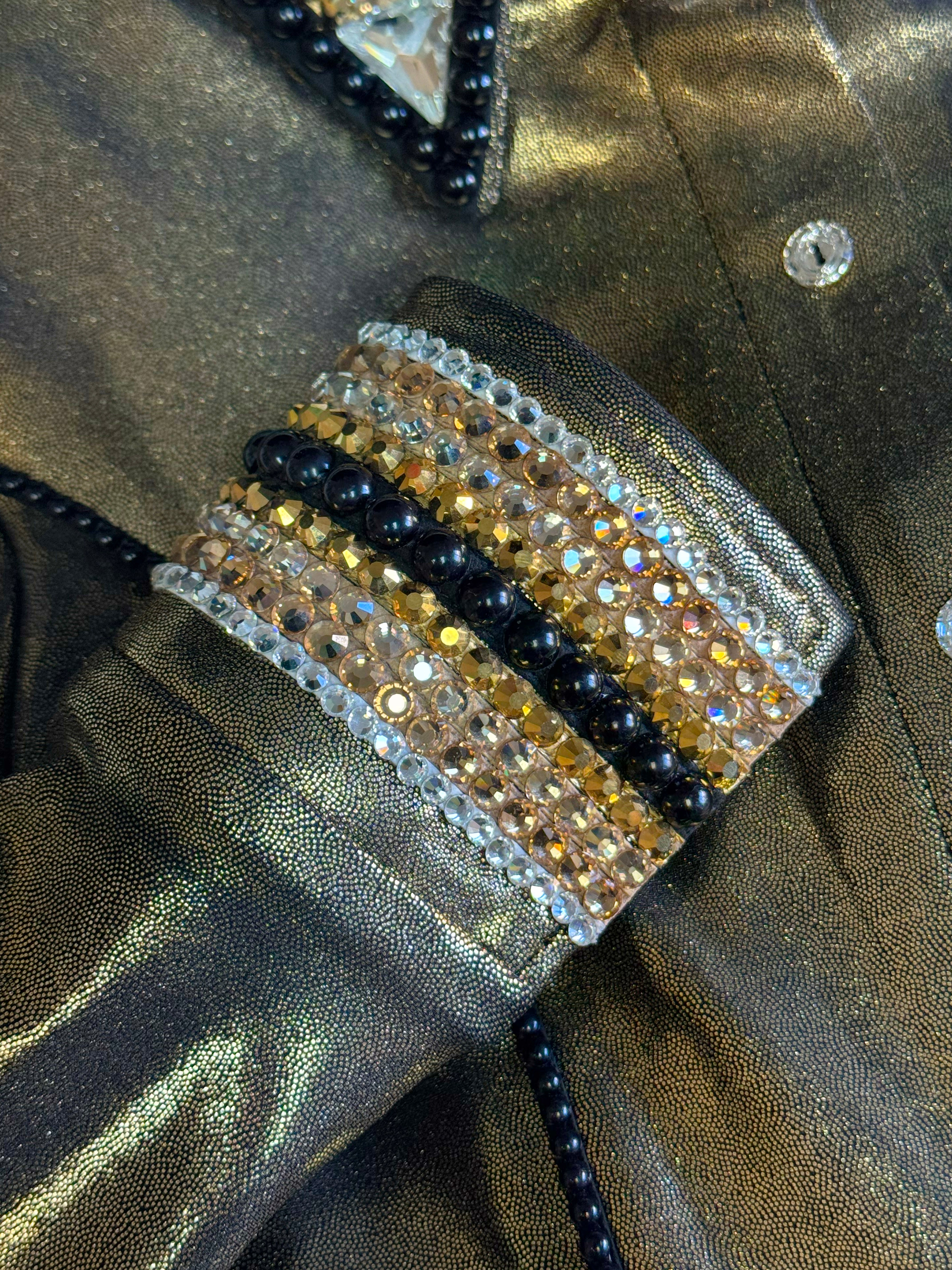 Size 4 - Preowned - Metallic Collection - Hidden Zipper Retro Shirt