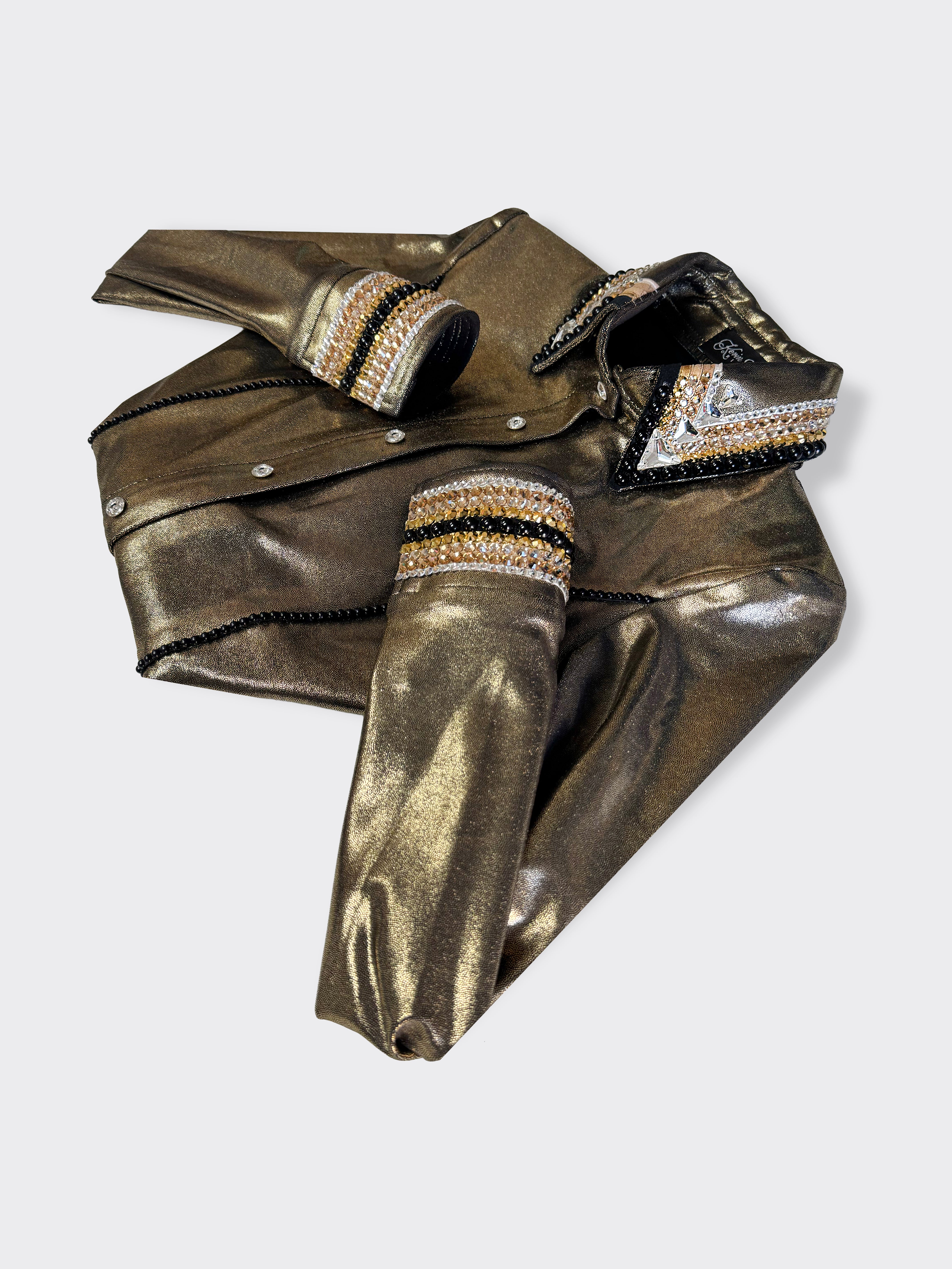 Size 4 - Preowned - Metallic Collection - Hidden Zipper Retro Shirt