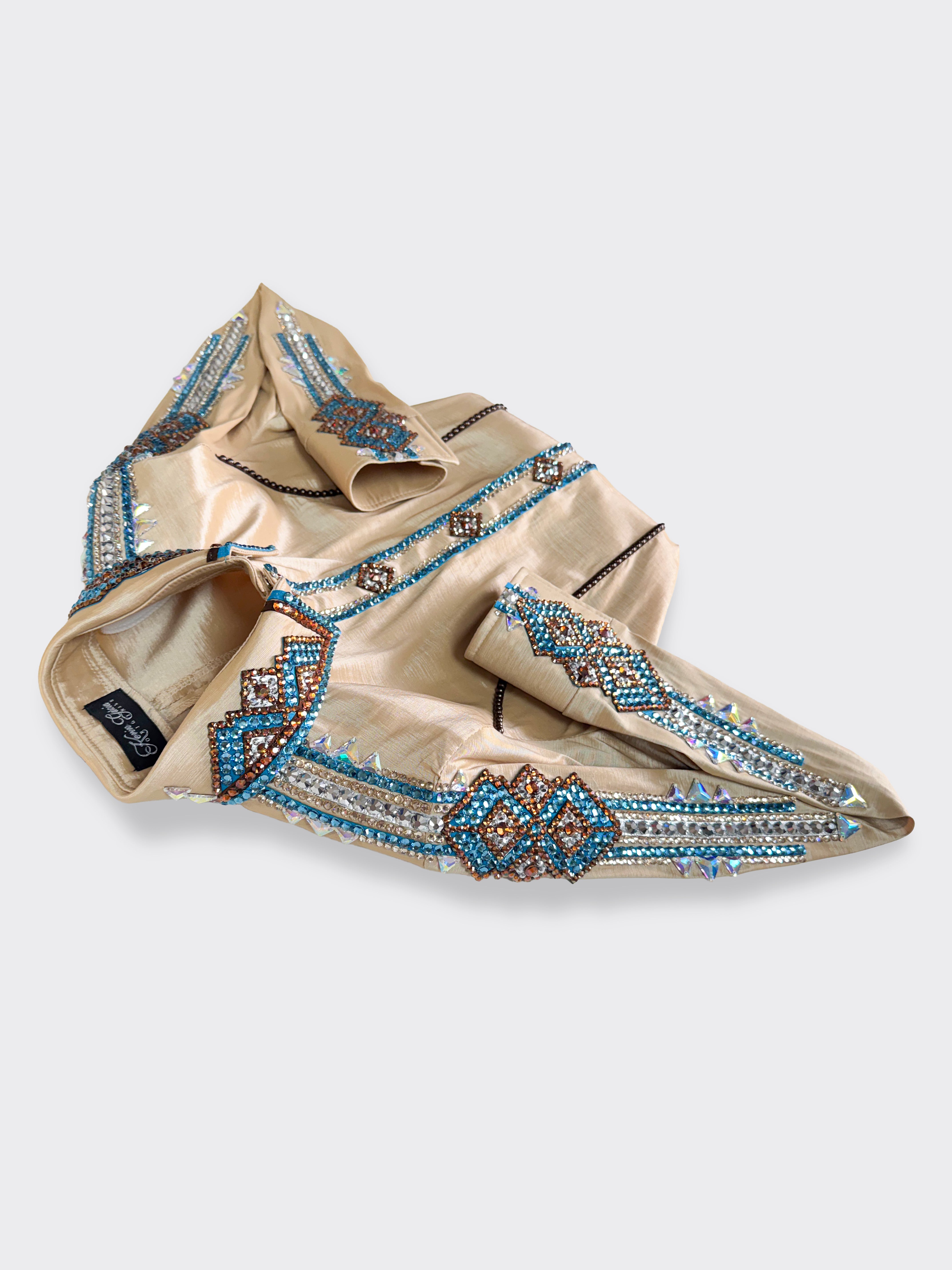 Western Shirt — Champagne Blue Chocolate Pearls