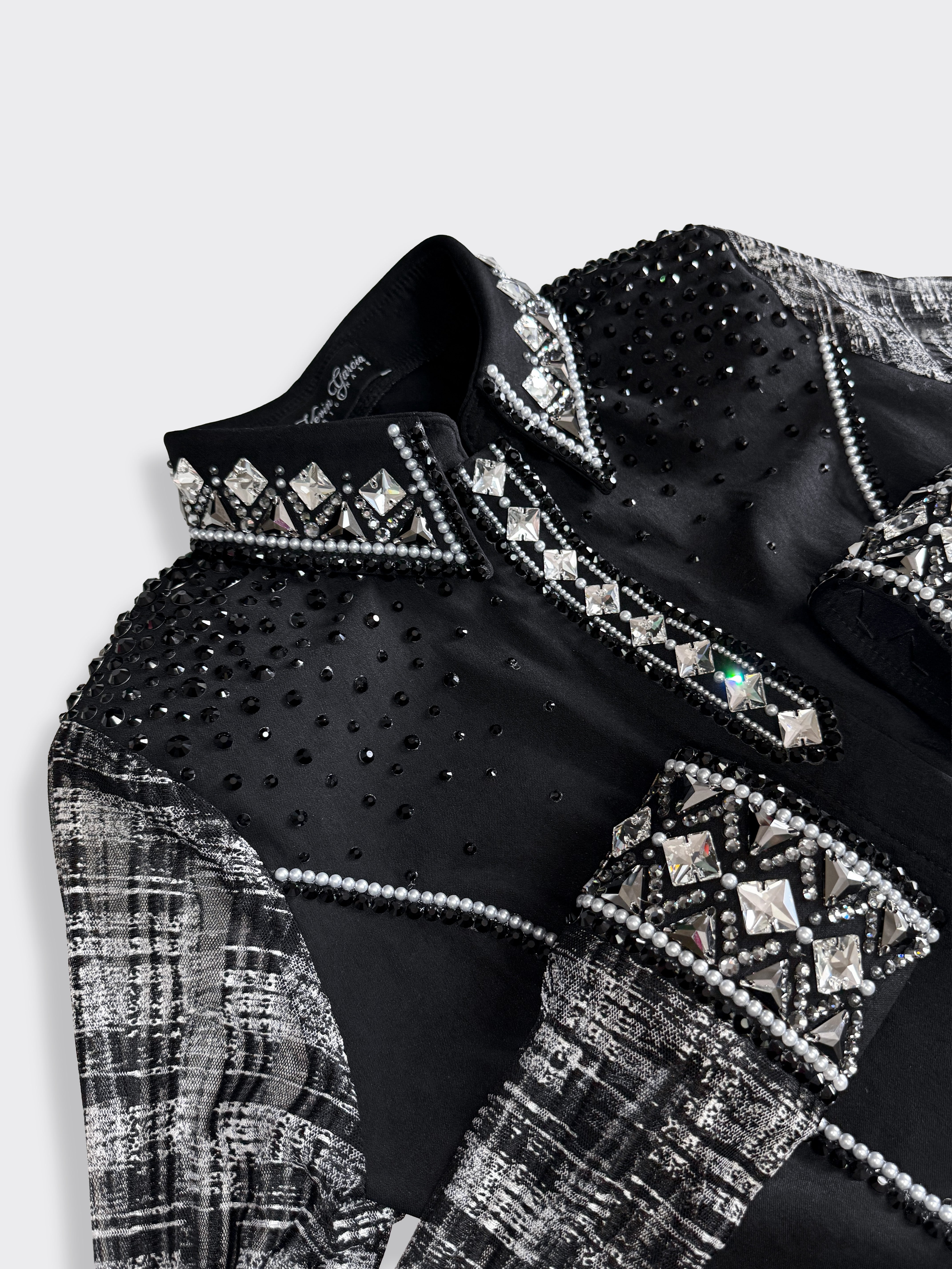 Size 12 Sheer Sleeves Hidden Zipper Retro Shirt