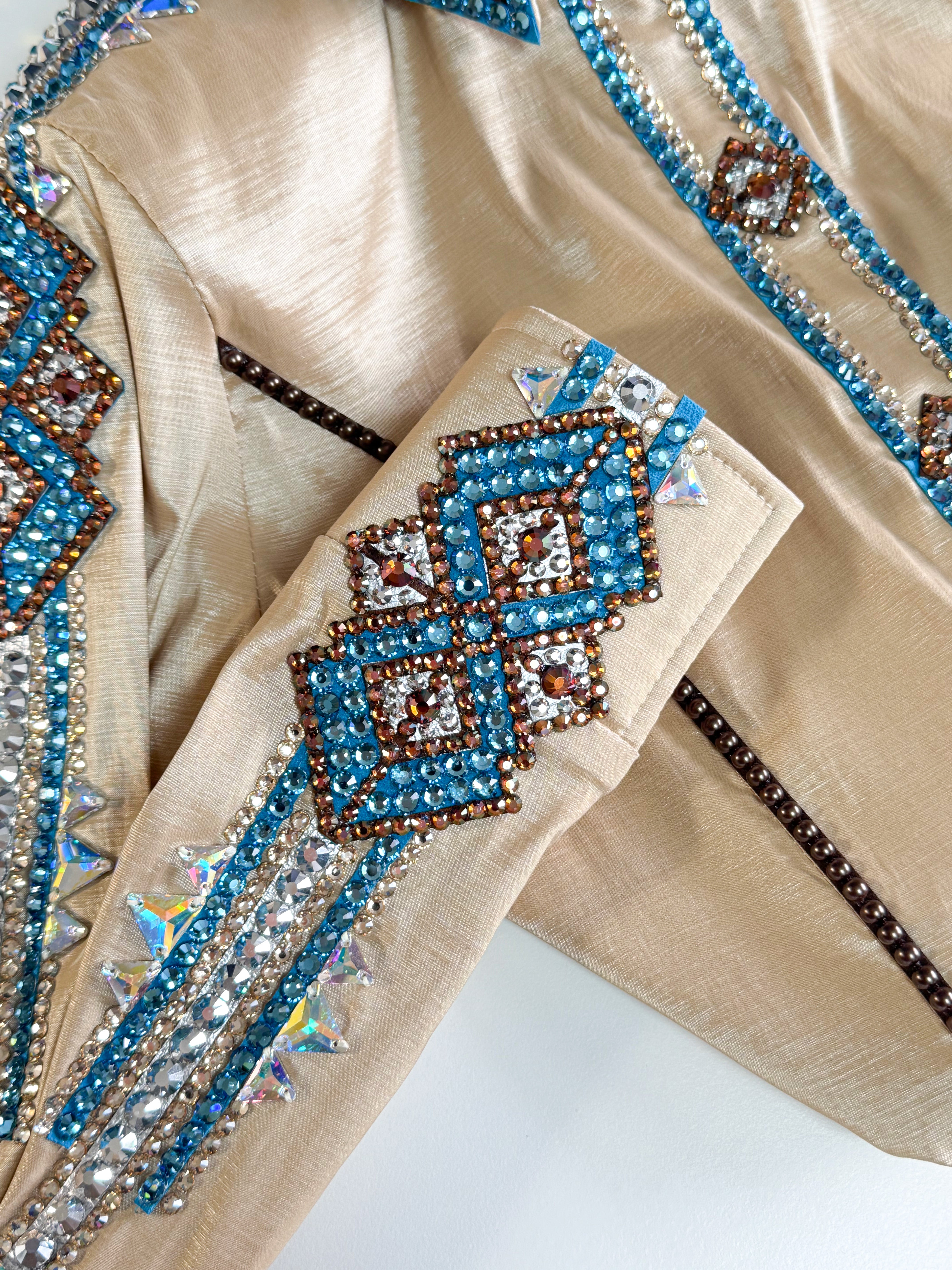 Western Shirt — Champagne Blue Chocolate Pearls