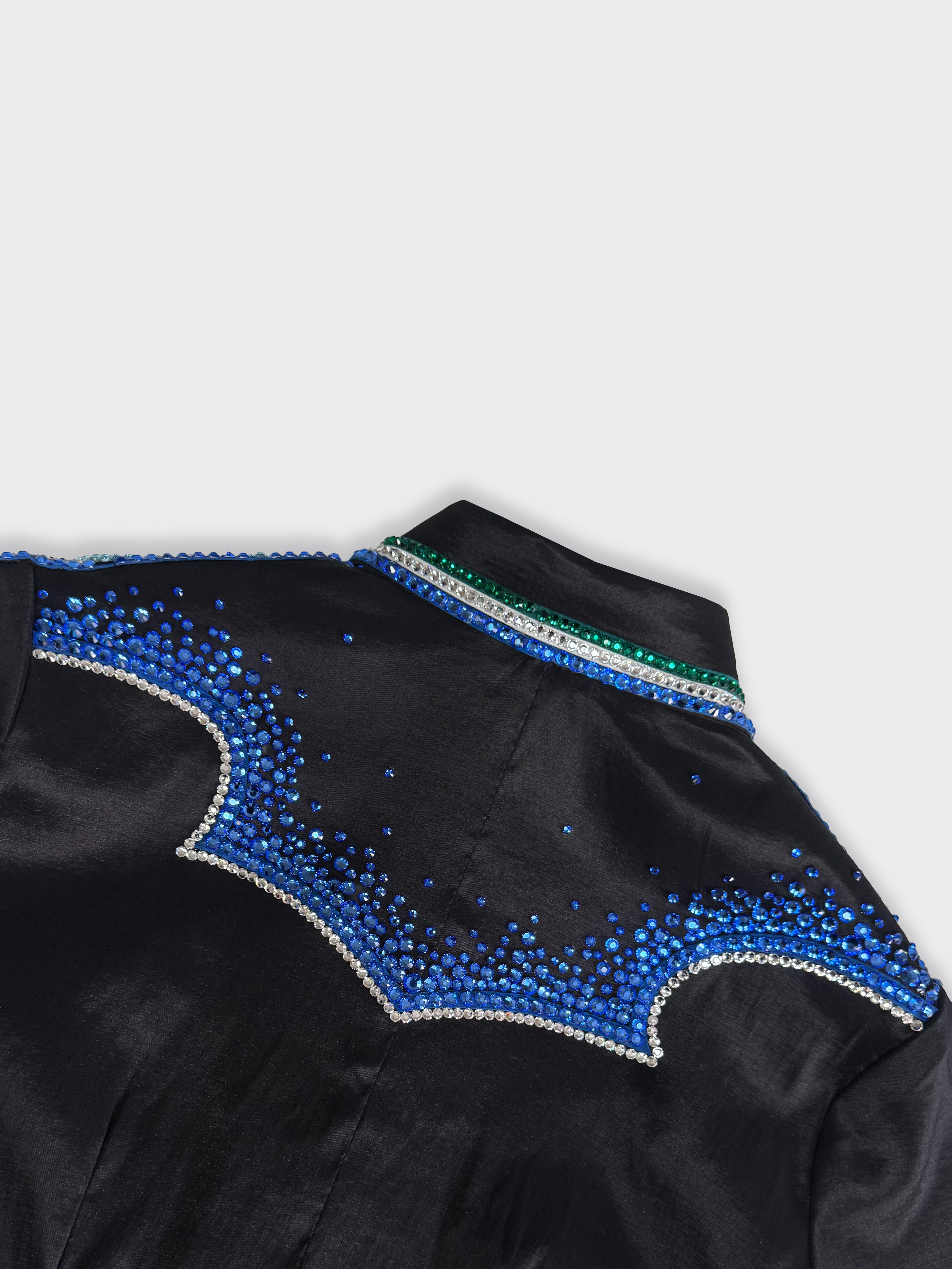 Western Shirt — Diamond Black Blue Green