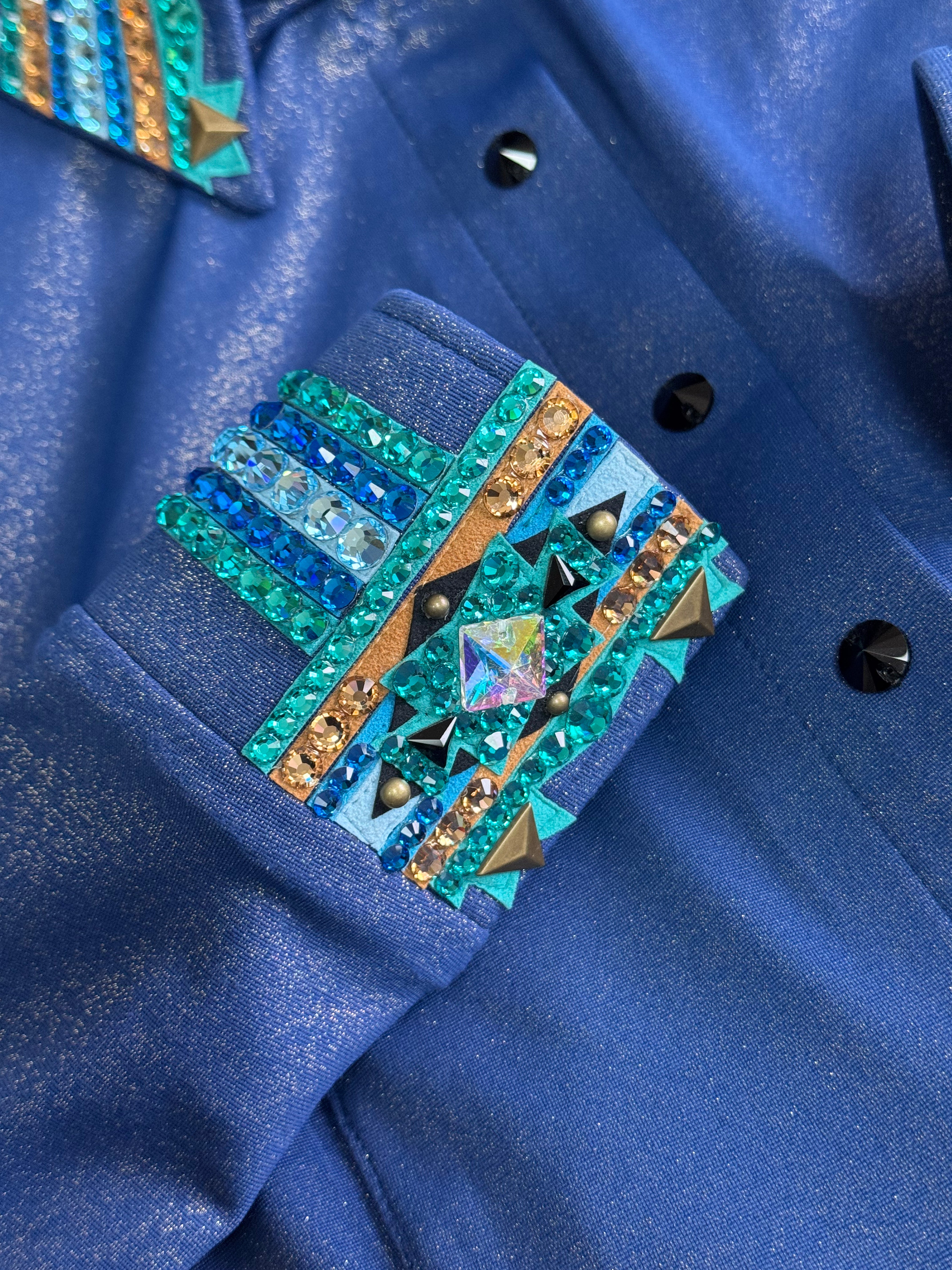 Western Shirt — Navy Shimmer