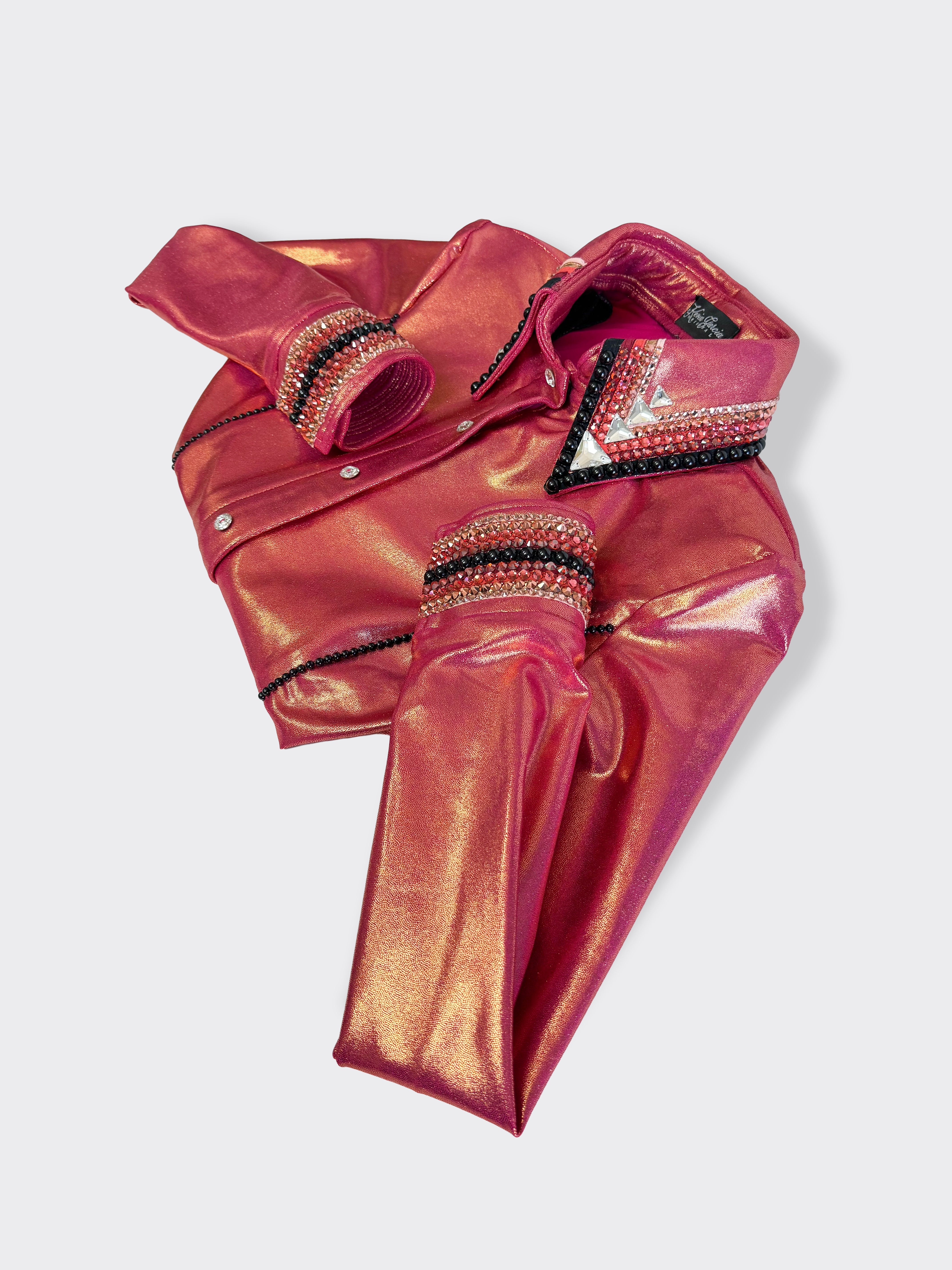 Size 10 - Metallic - Preowned - Hidden Zipper Retro Shirt