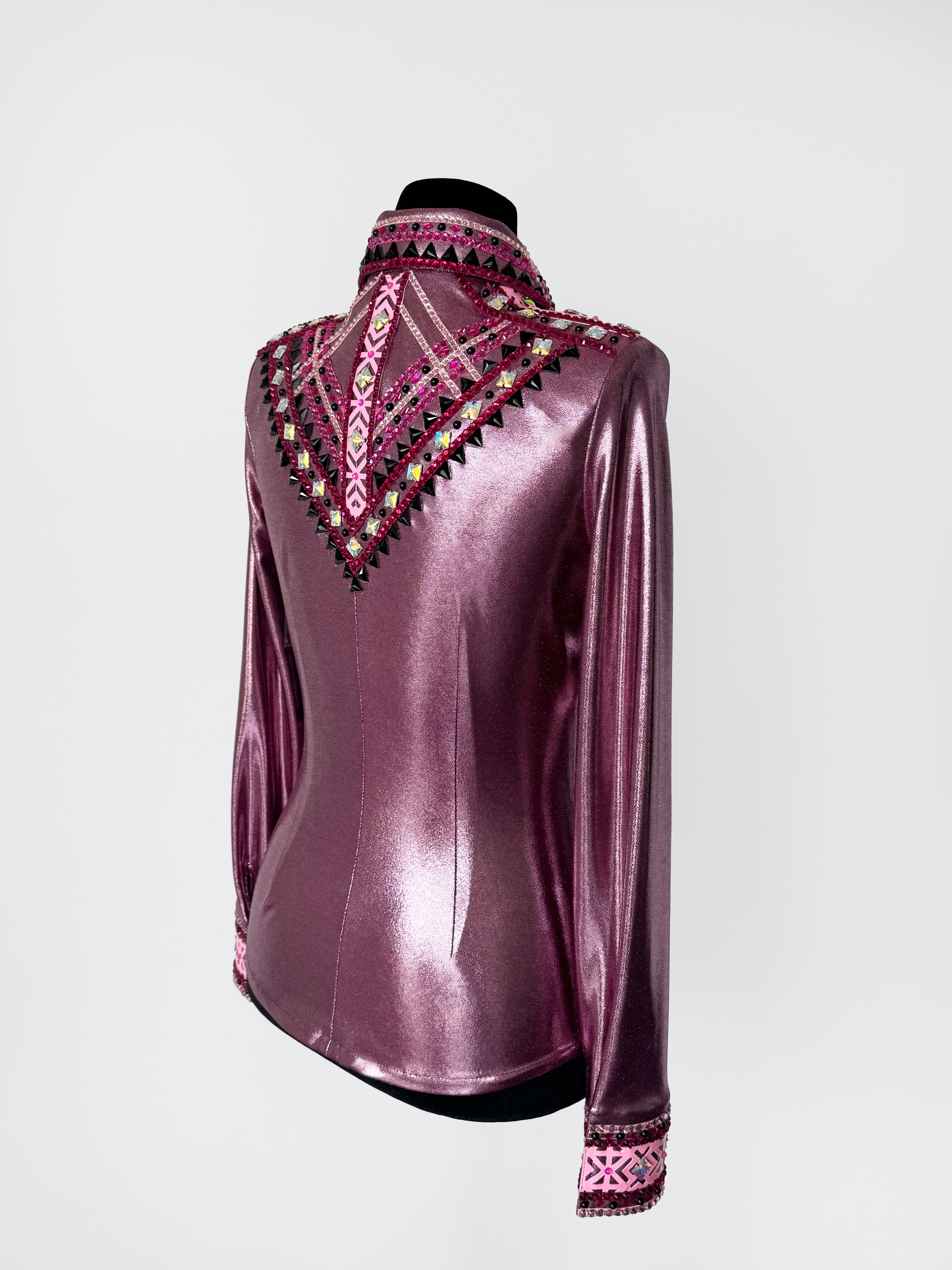 Size 6 - Metallic - Hidden Zipper Retro Shirt