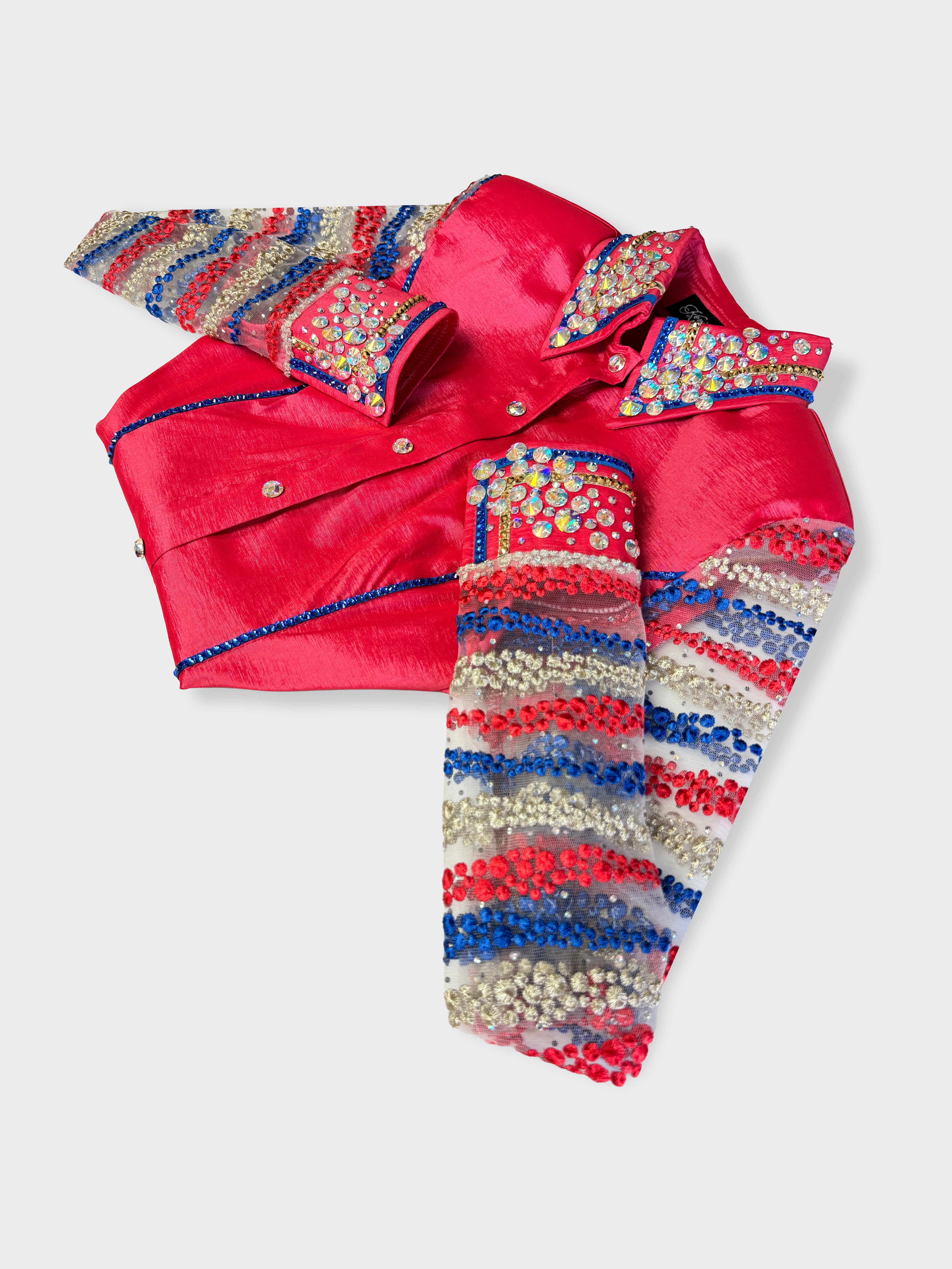 Size 6 - Sheer Sleeves - Hidden Zipper Retro Shirt