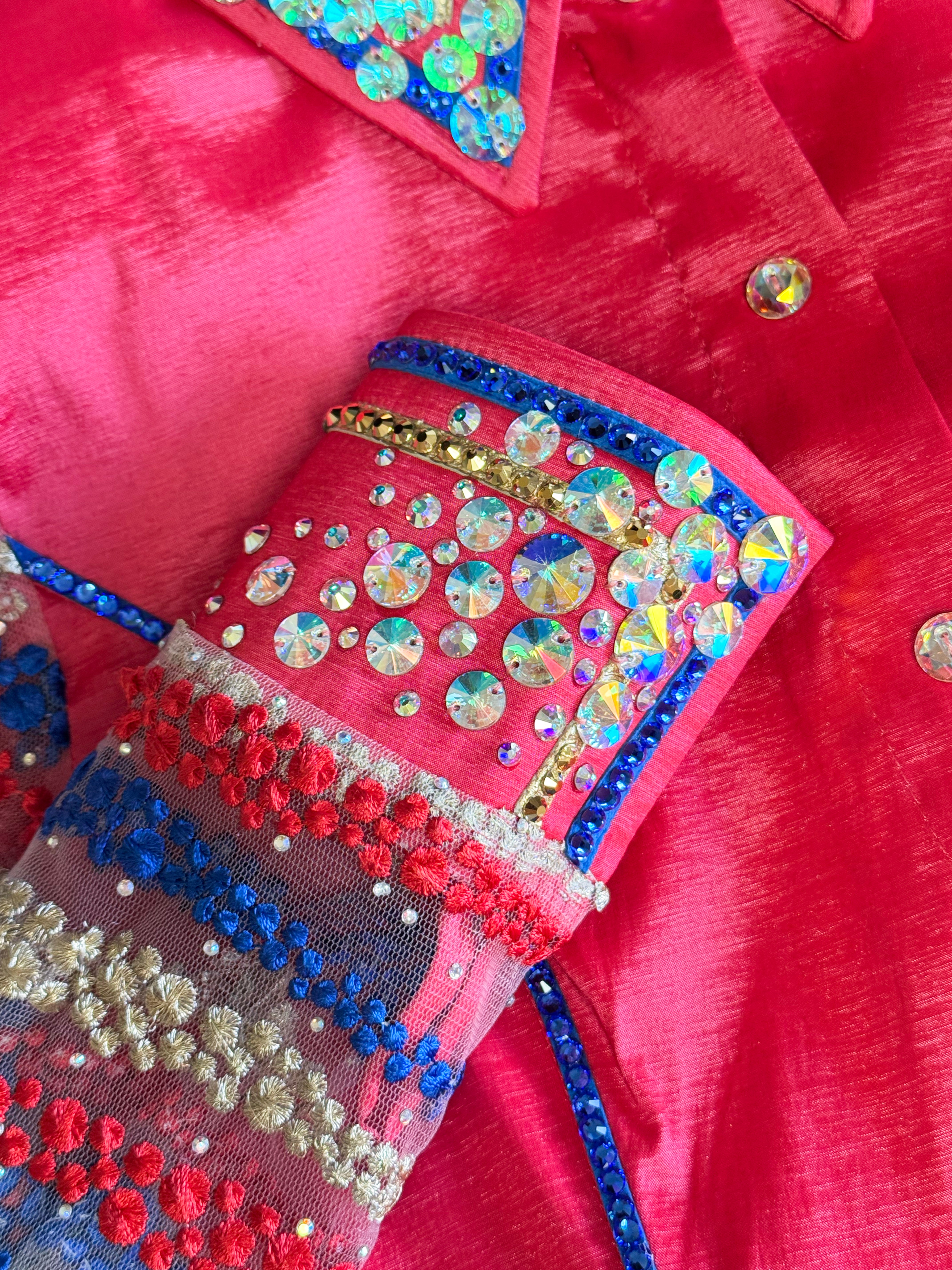 Size 6 - Sheer Sleeves - Hidden Zipper Retro Shirt