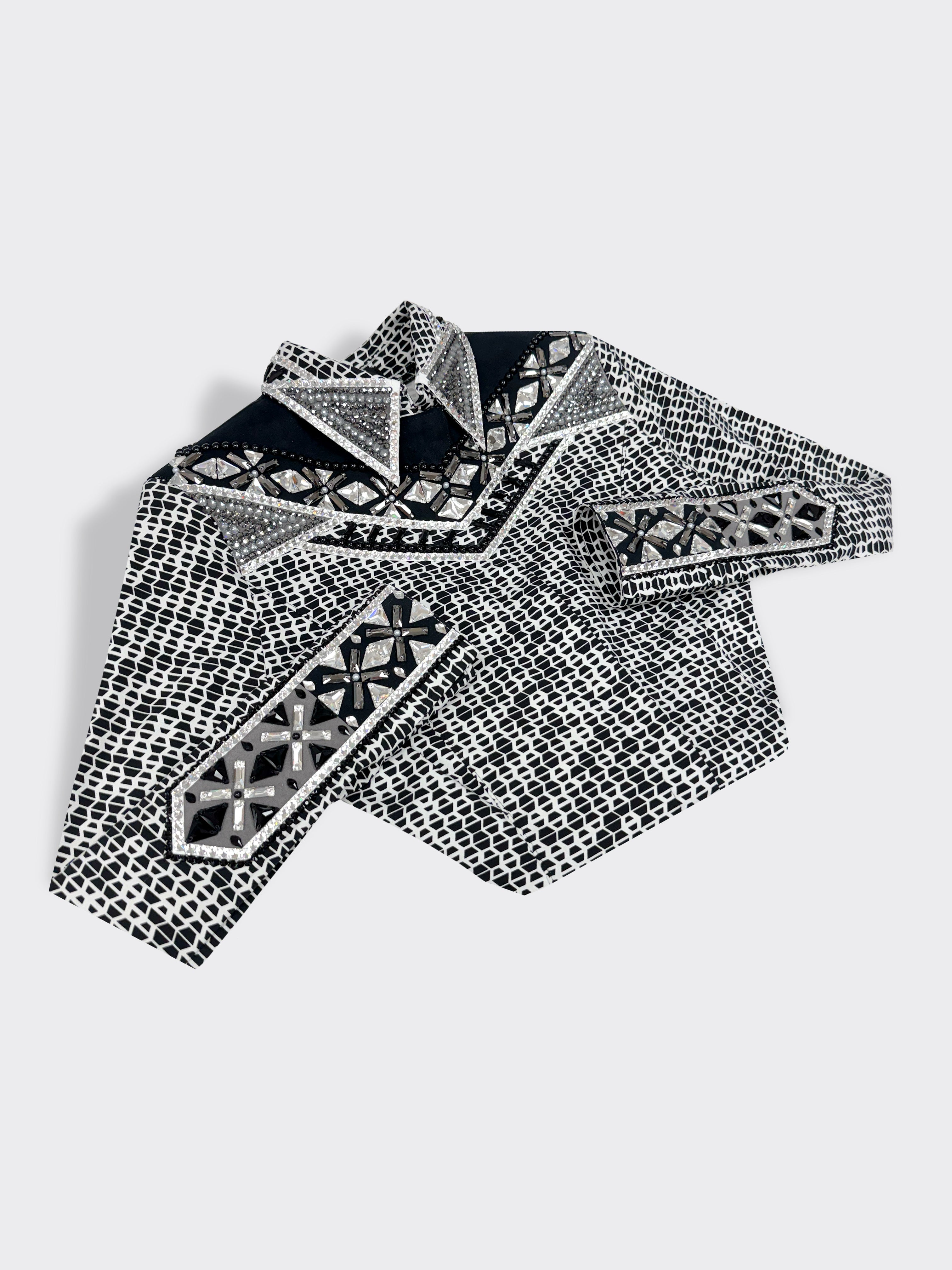 Size 10 —  Western Shirt — Crystal Grid