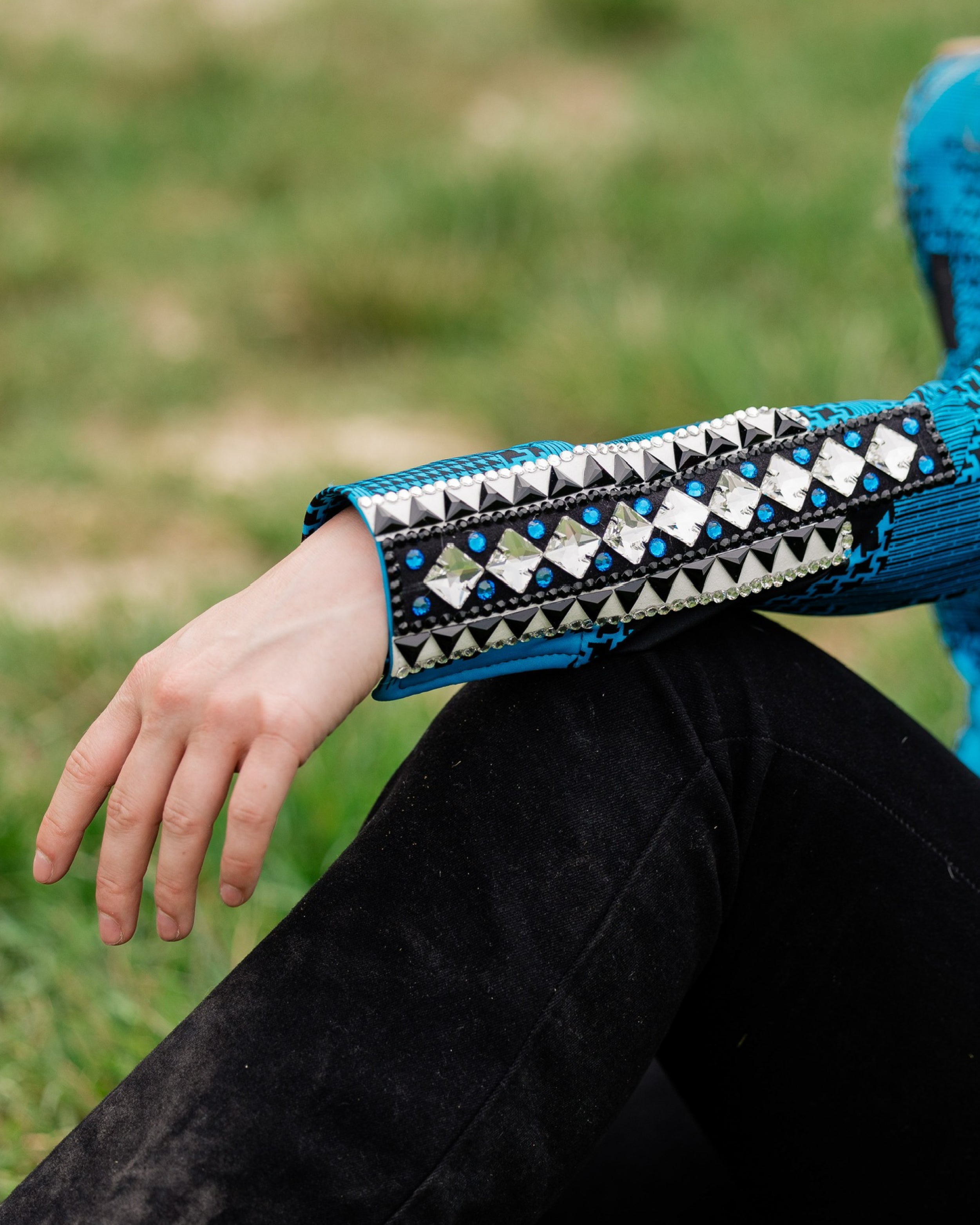 Western Shirt - Encore - Blue Black Houndstooth